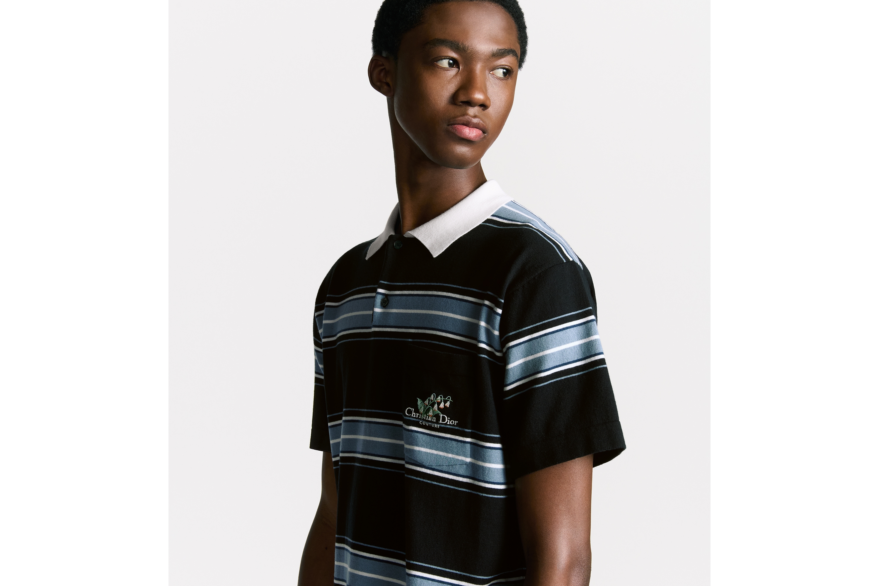 Christian Dior Couture スズラン ポロシャツ コットン & カシミヤ ジャージー E07