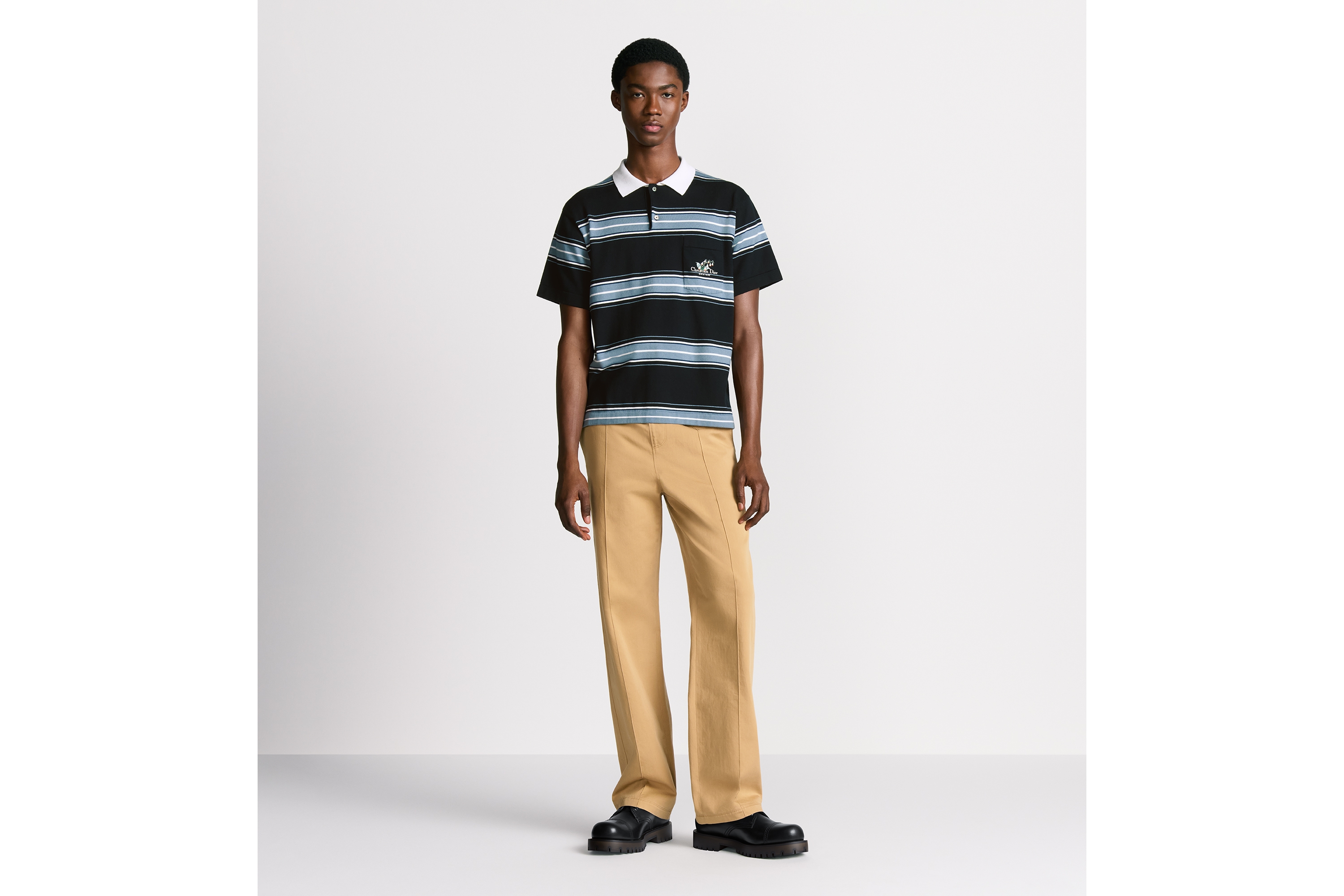 Christian Dior Couture スズラン ポロシャツ コットン & カシミヤ ジャージー E08