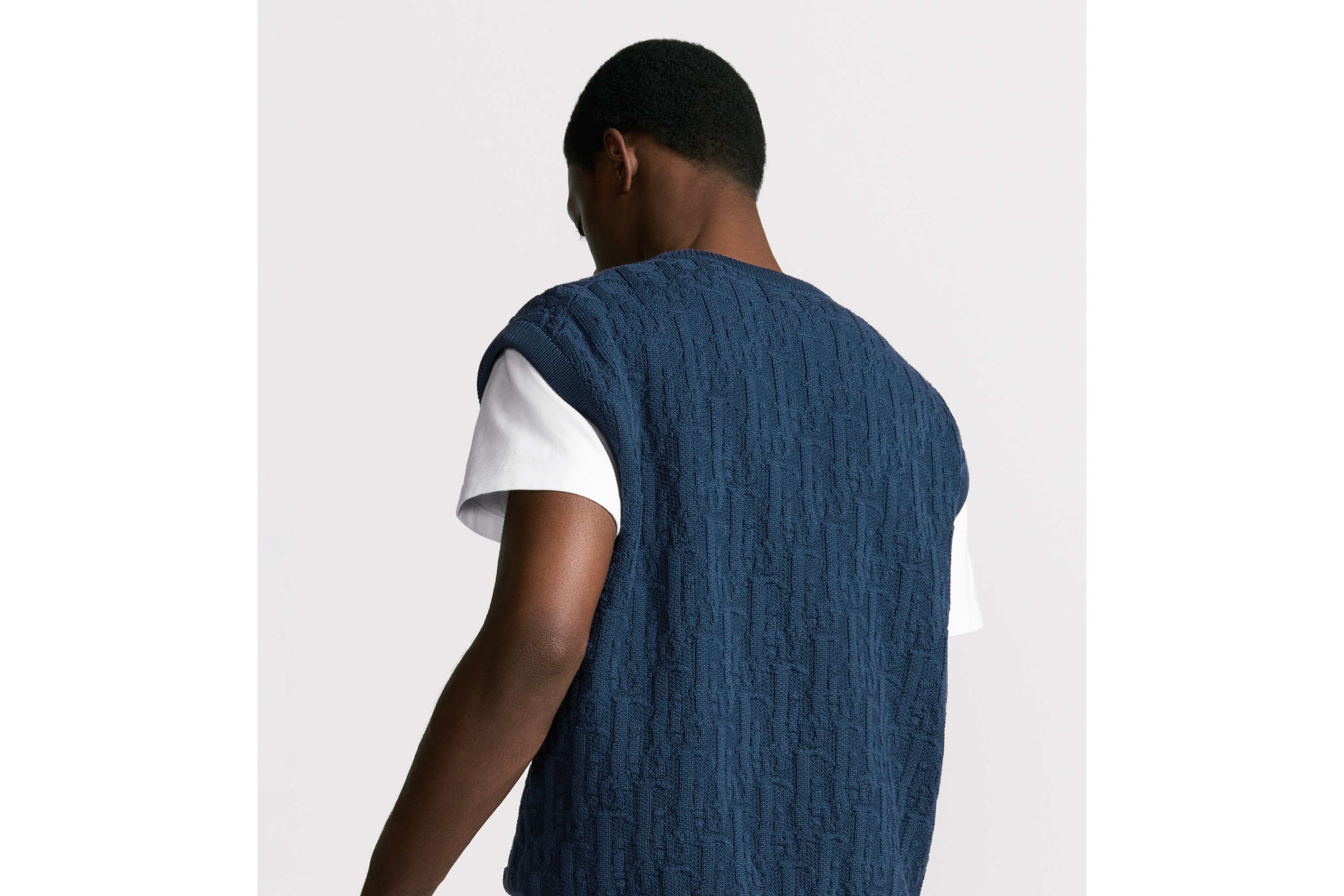 look_image_alt_prefix Chaleco de punto Dior Oblique Jacquard de mezcla de algodón azul E03