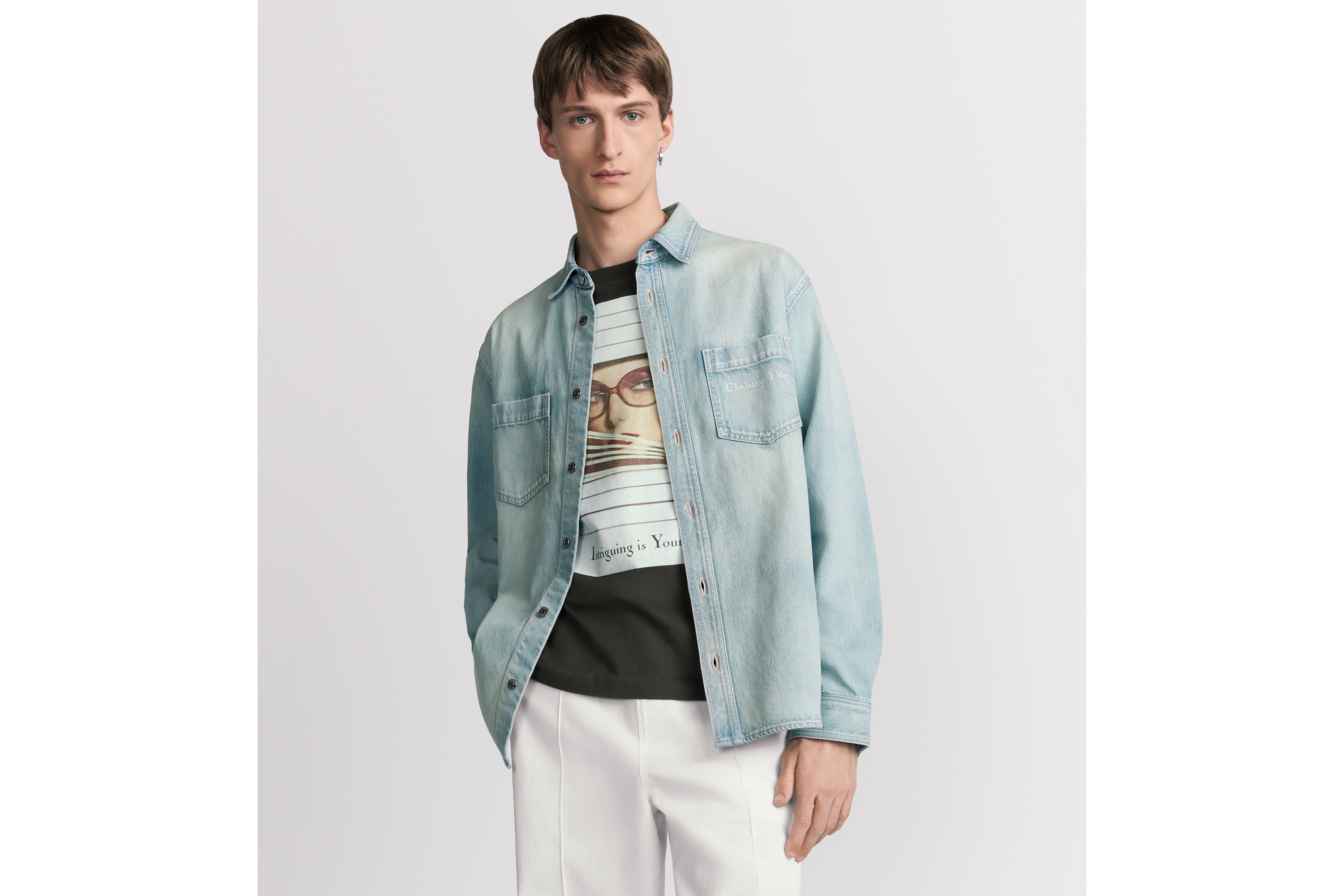 Chemise Christian Dior Couture Twill de coton bleu E01