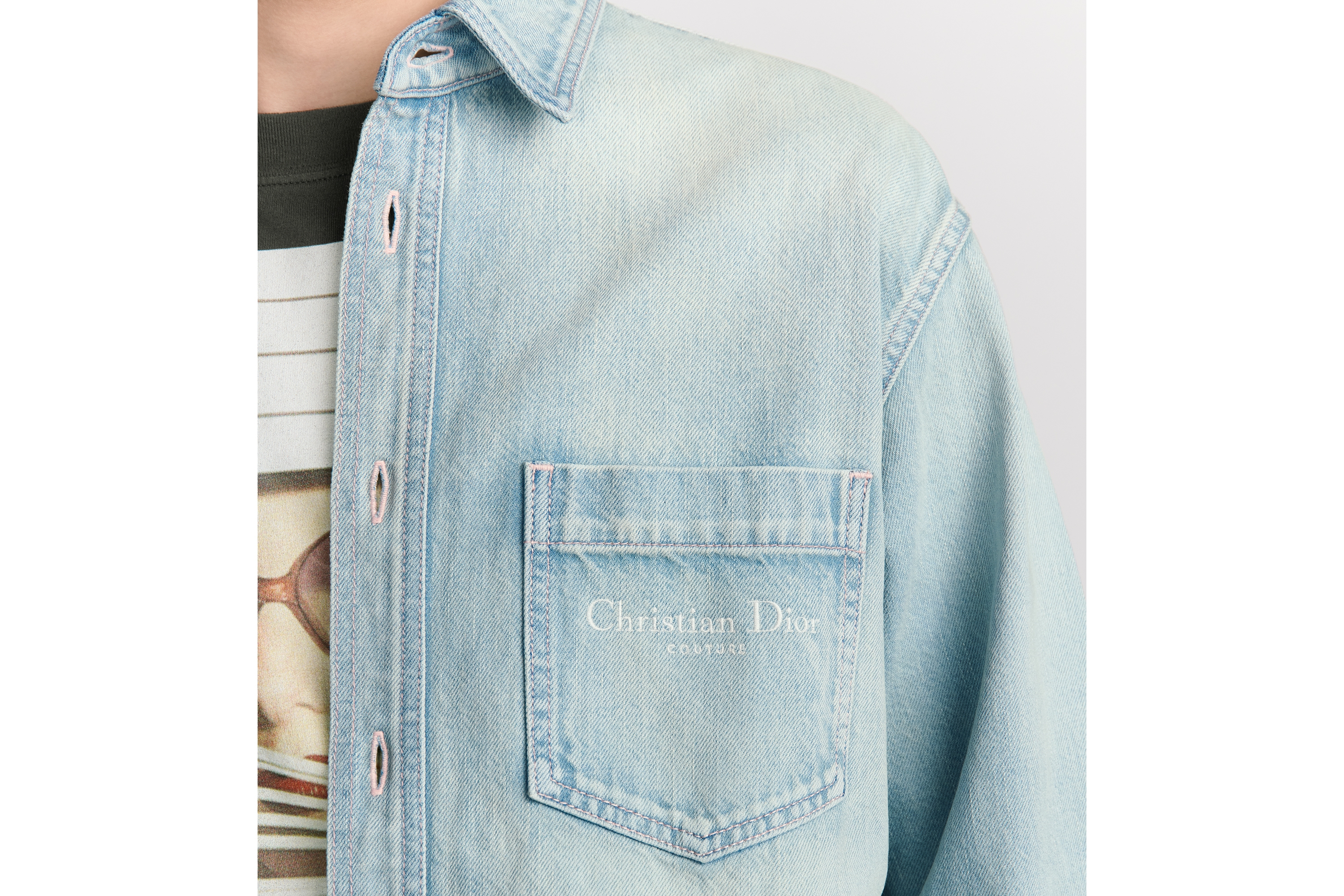 Chemise Christian Dior Couture Twill de coton bleu E04