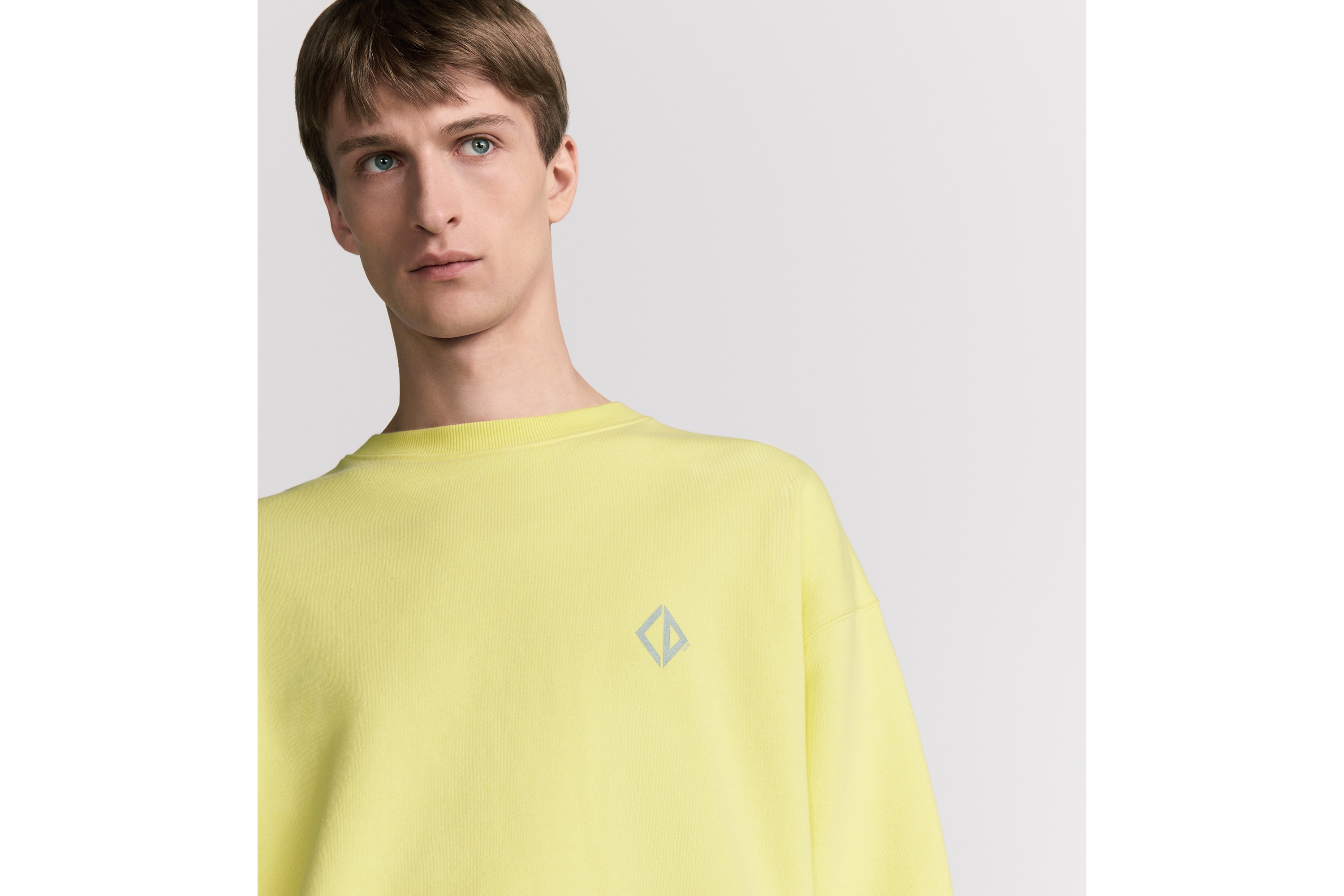 Look CD Diamond Sweatshirt Yellow Cotton Fleece E10