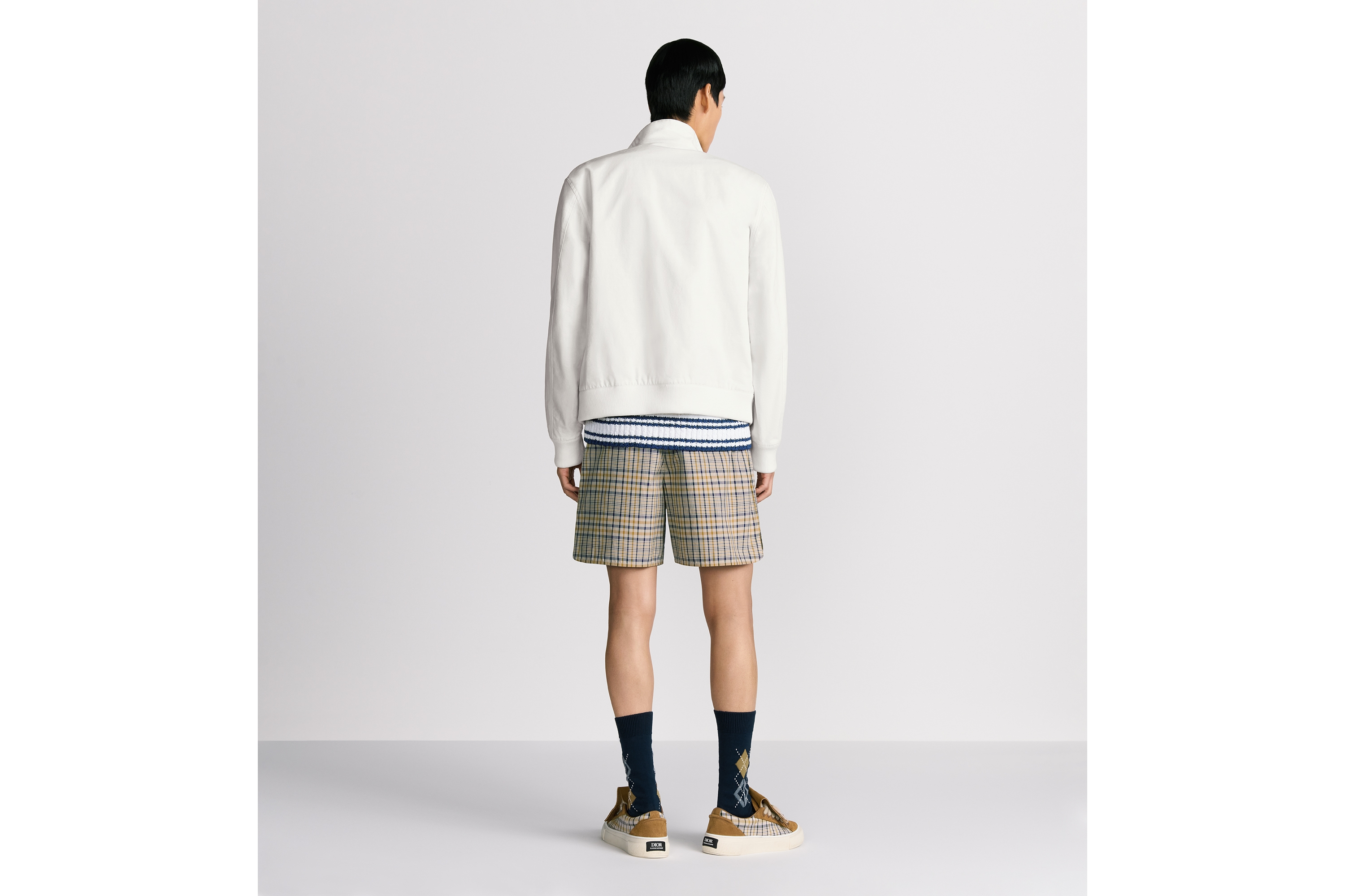 Look CD Diamond Blouson Jacket White Cotton Twill E03