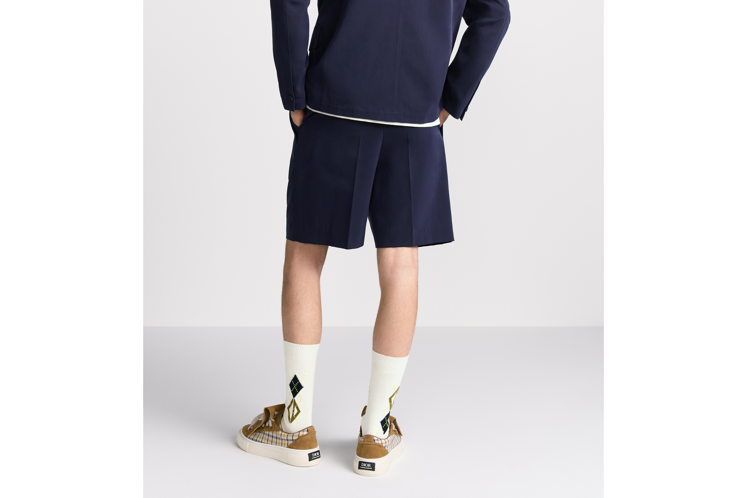 Bermuda Shorts with CD Diamond Embroidery