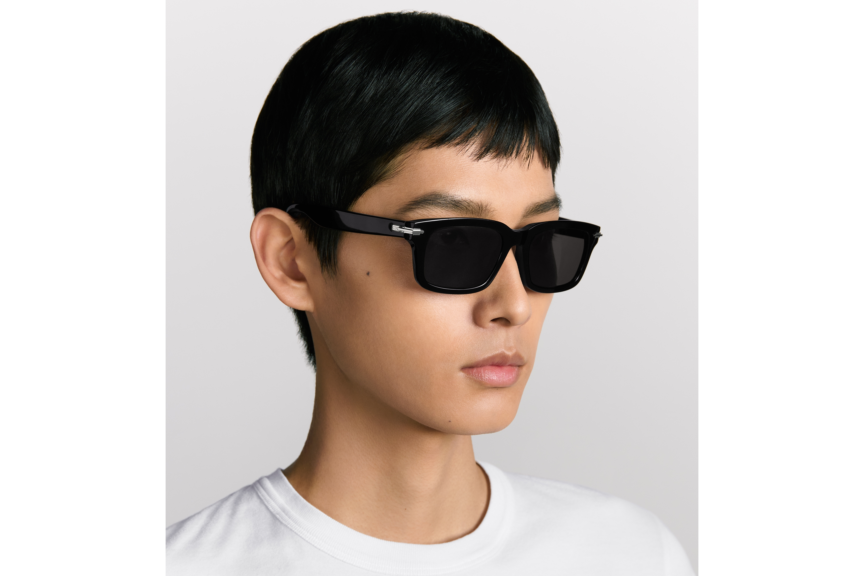 DiorBlackSuit S16F แว่นตากันแดดทรงสี่เหลี่ยมผืนผ้าสีดํา E29