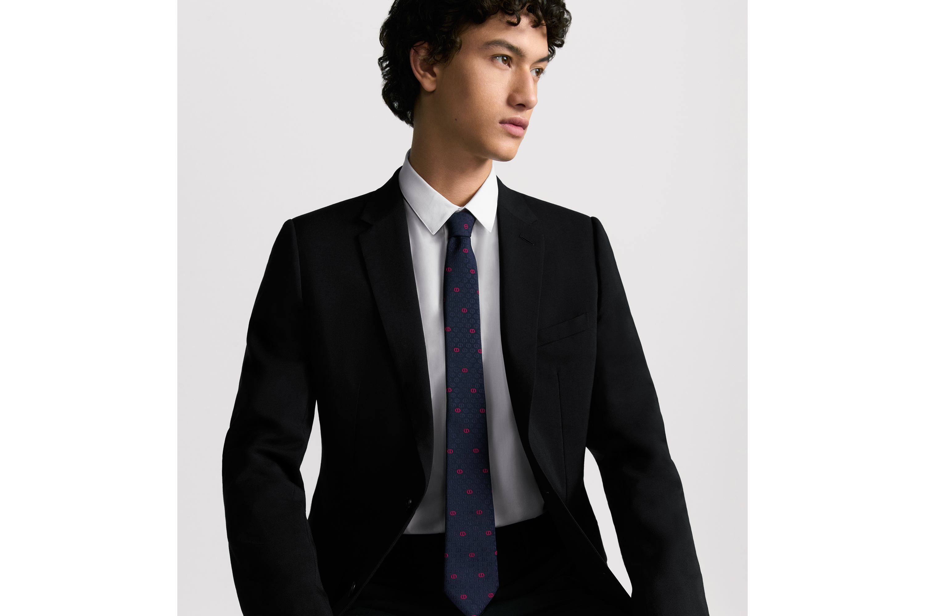 Dior ディオール　ネクタイ　紺　トロッター　ジャガード Christian Dior ネクタイ トロッター ジャガード ネイビー