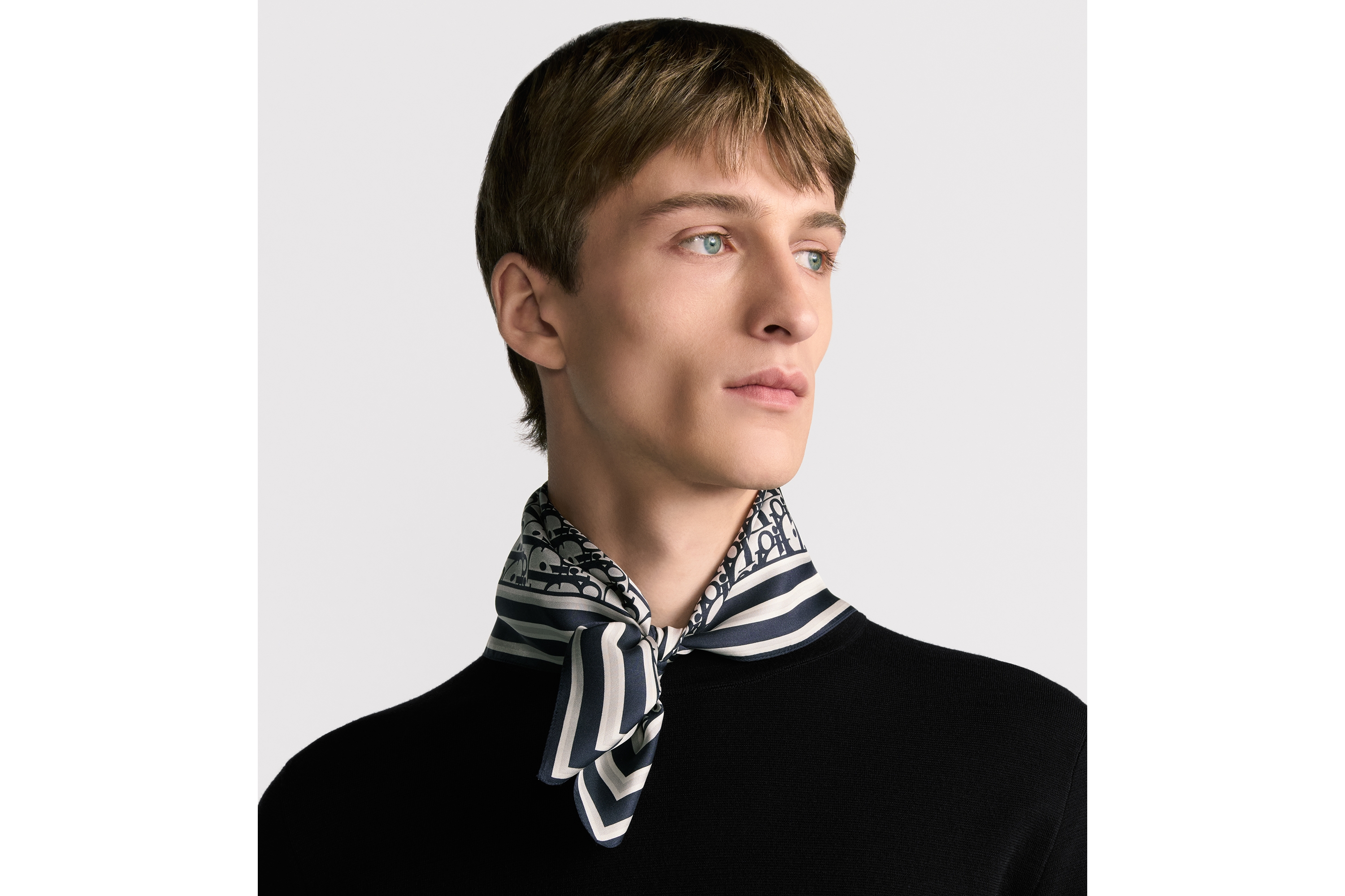 Dior Oblique Bandana Navy Blue and White Silk | DIOR