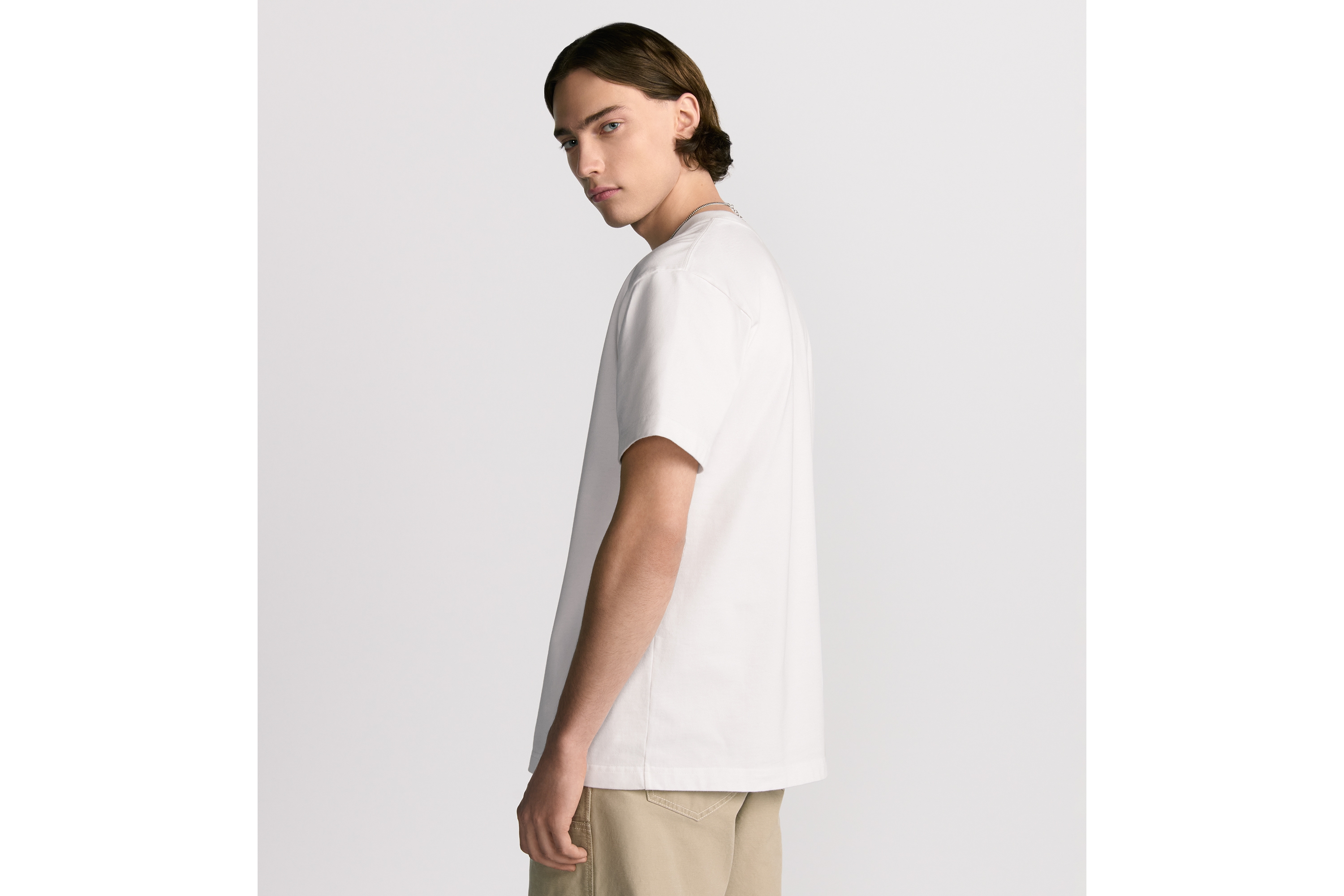 Look DIOR AND LEWIS HAMILTON T-Shirt, Relaxed Fit White Cotton Jersey E09