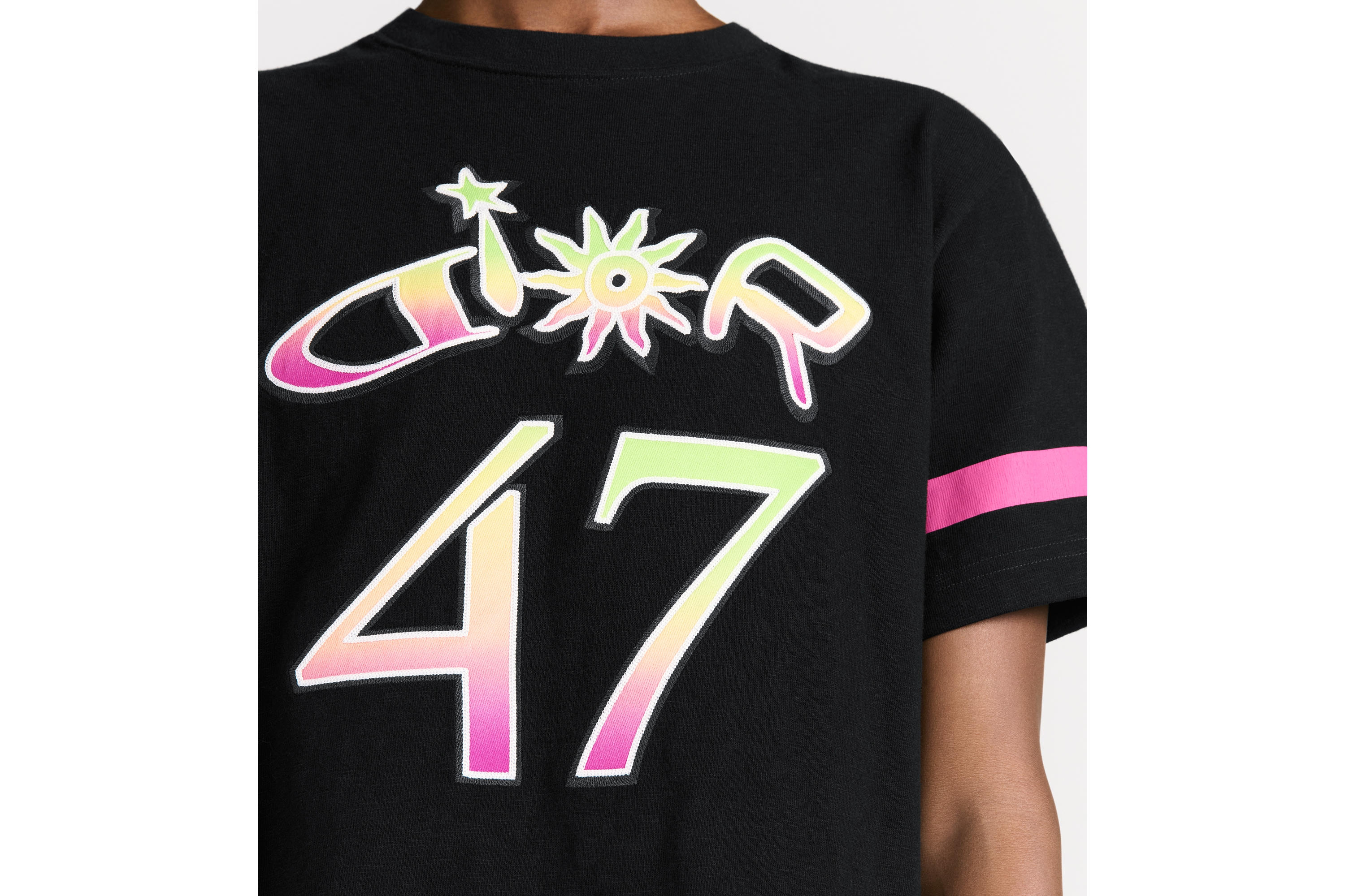 Look DIOR AND LEWIS HAMILTON T-Shirt, Relaxed Fit Black Slub Cotton Jersey E10