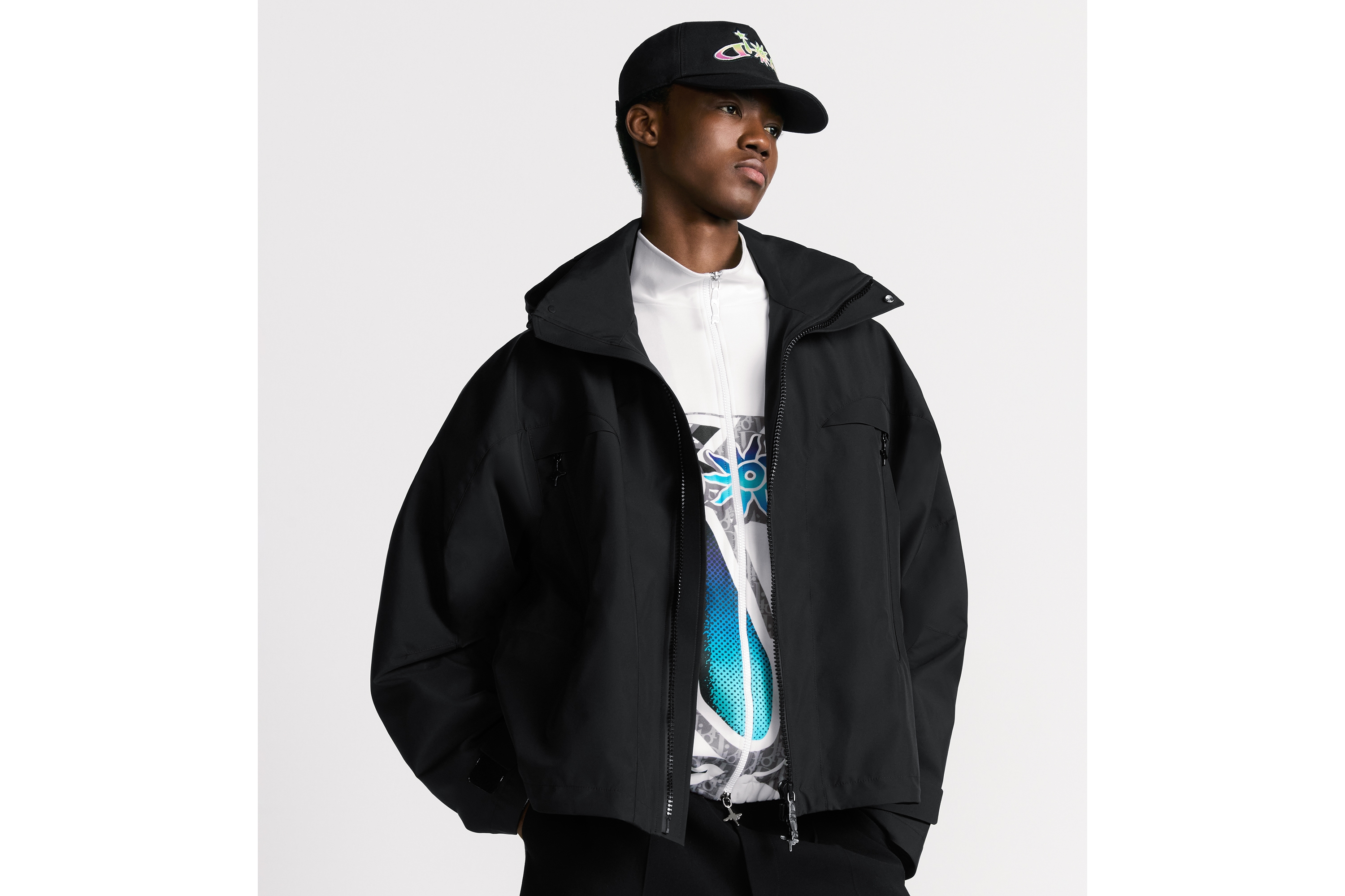 DIOR AND LEWIS HAMILTON 防風大衣 黑色科技布料 E19