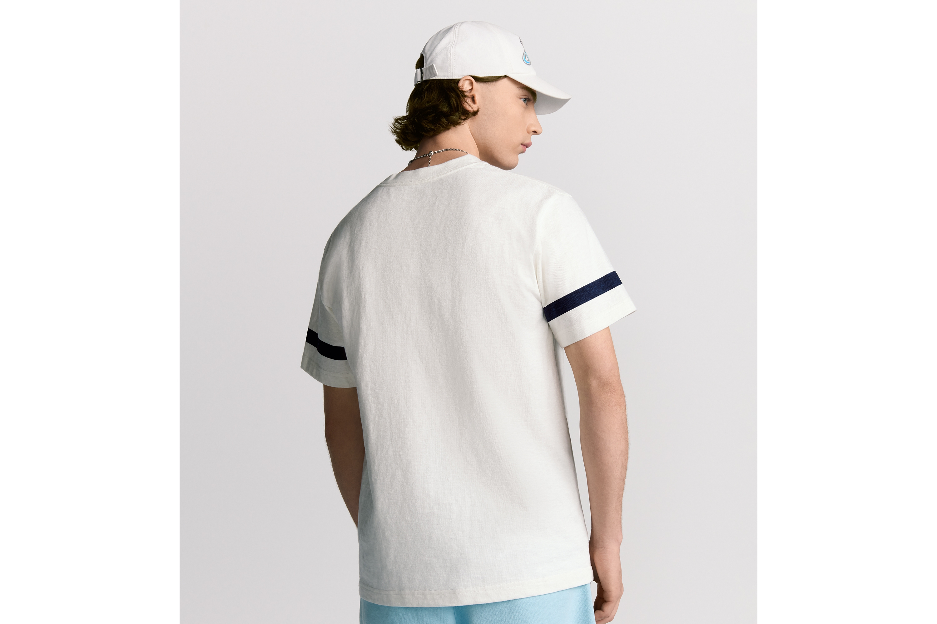 Look DIOR AND LEWIS HAMILTON T-Shirt, Relaxed Fit White Slub Cotton Jersey E09