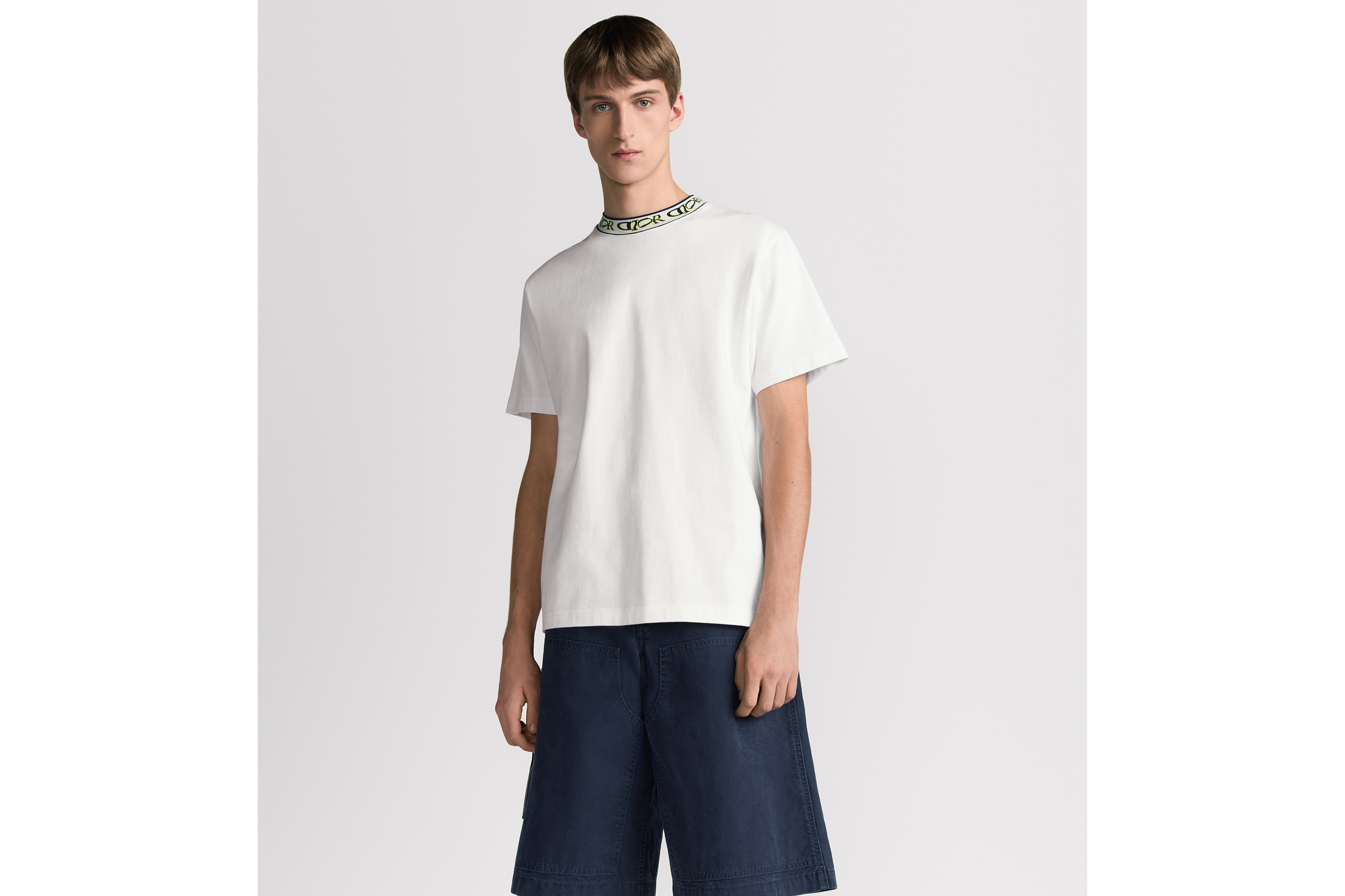 Look DIOR AND LEWIS HAMILTON T-Shirt, Relaxed Fit White Cotton Jersey E07