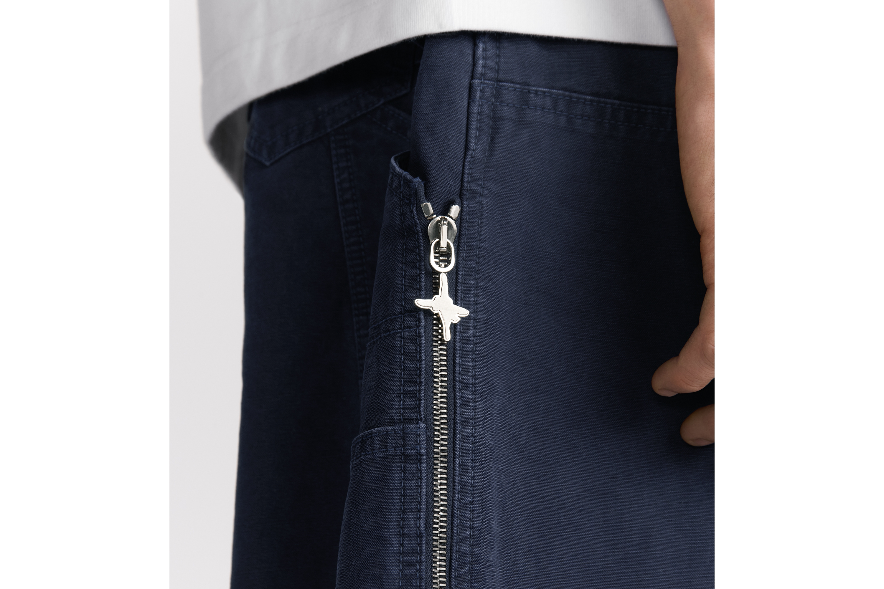 Look DIOR AND LEWIS HAMILTON Bermuda Shorts Blue Cotton E16