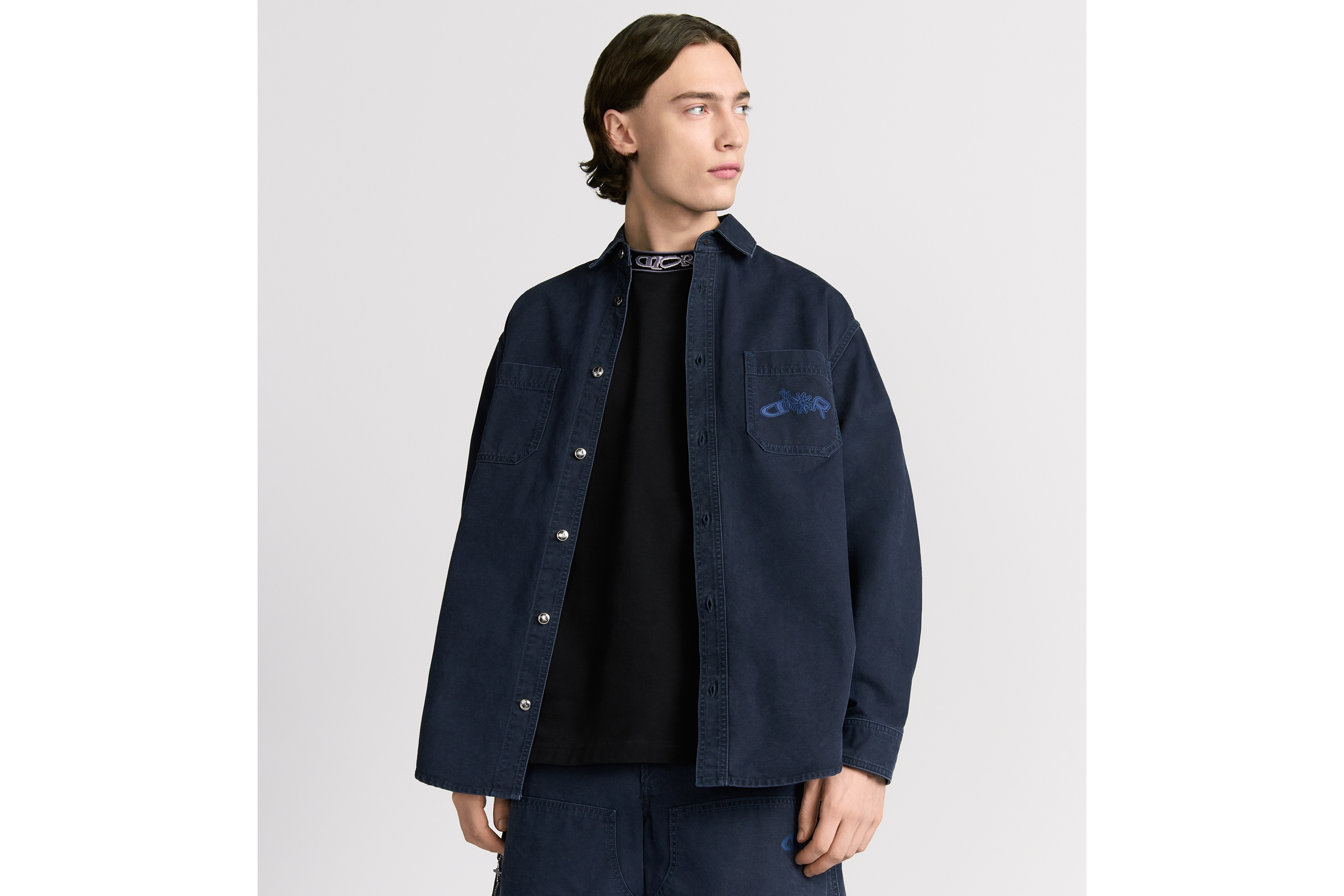 Look DIOR AND LEWIS HAMILTON Shirt Blue Cotton E01