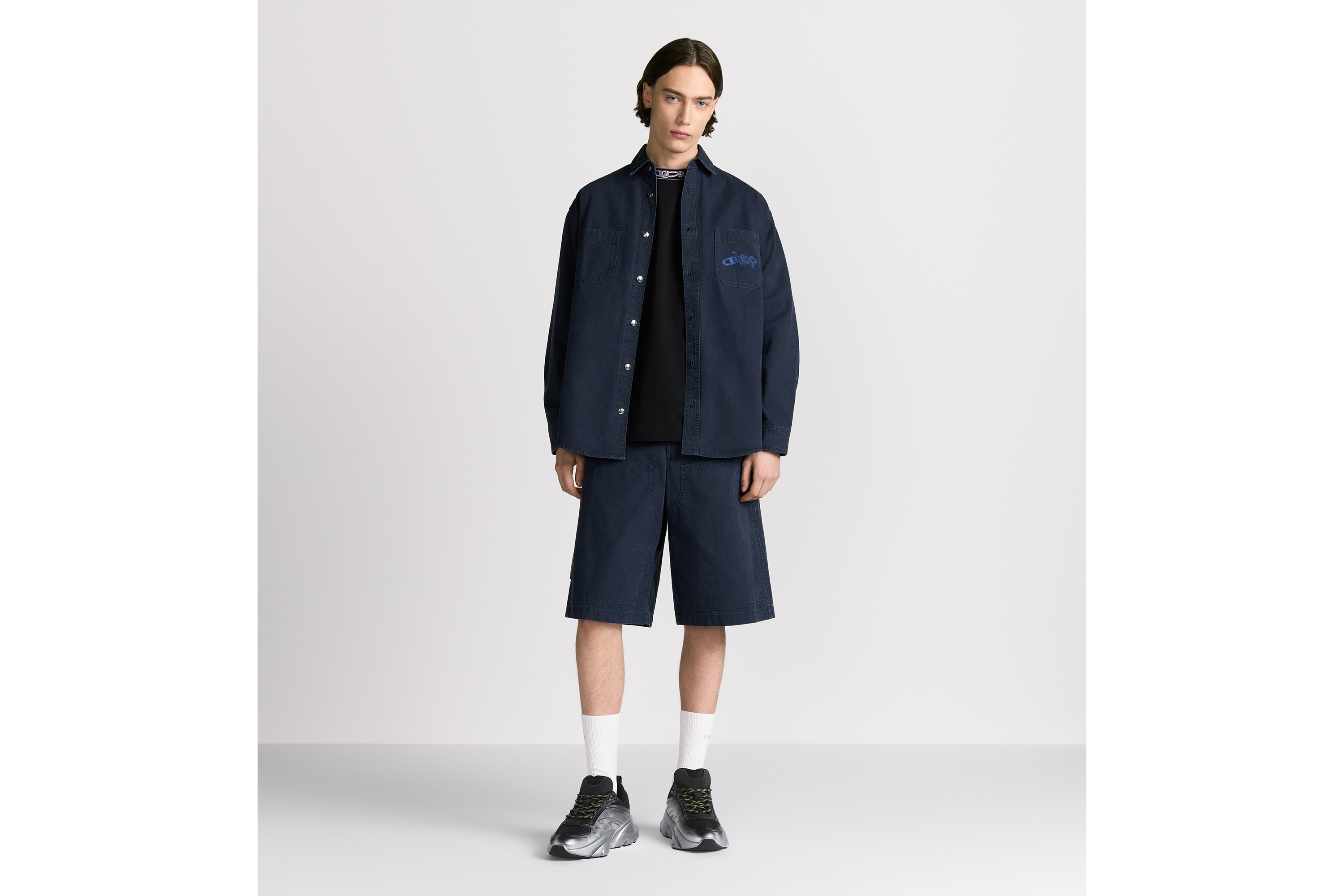 Look DIOR AND LEWIS HAMILTON Shirt Blue Cotton E02