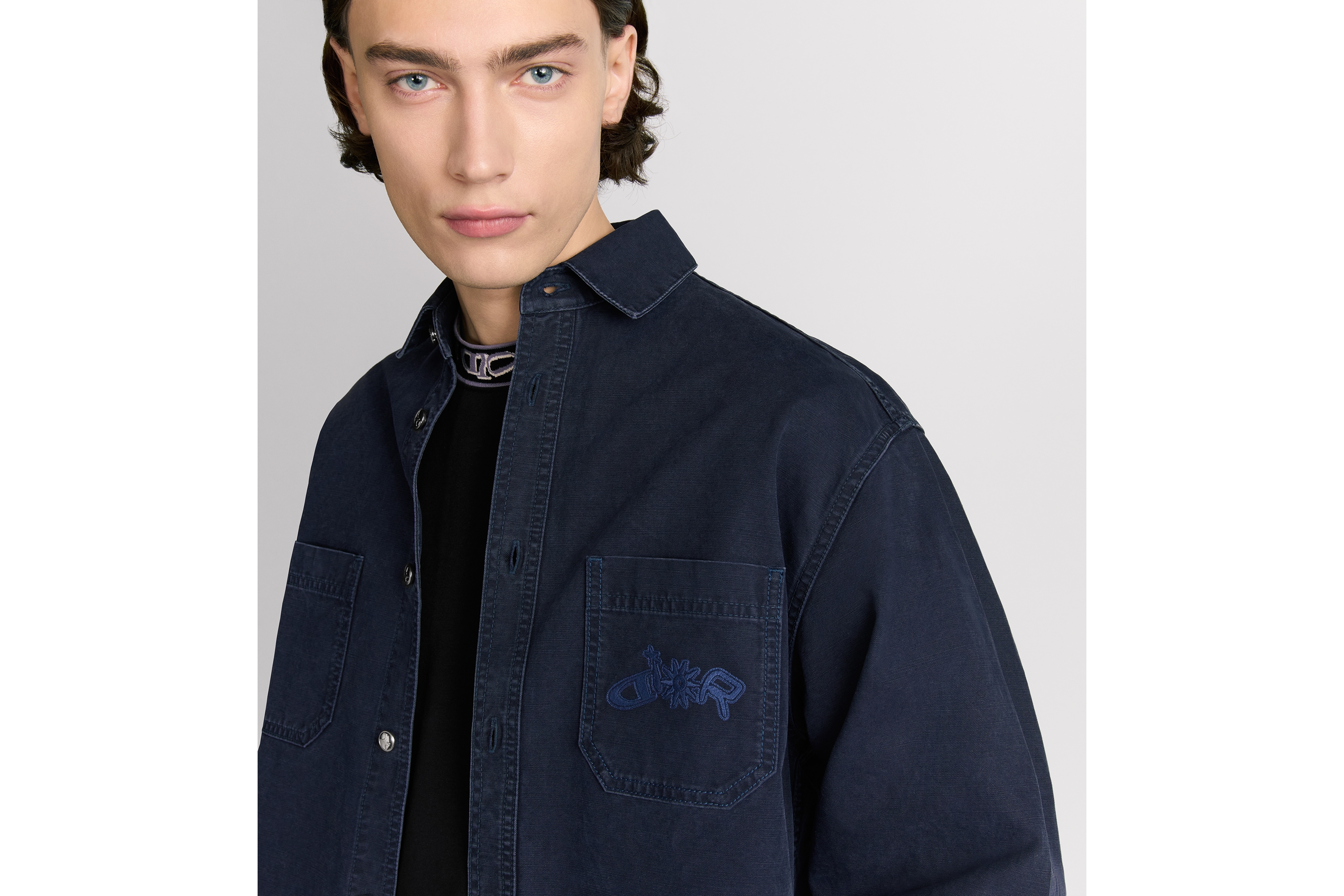 Look DIOR AND LEWIS HAMILTON Shirt Blue Cotton E04