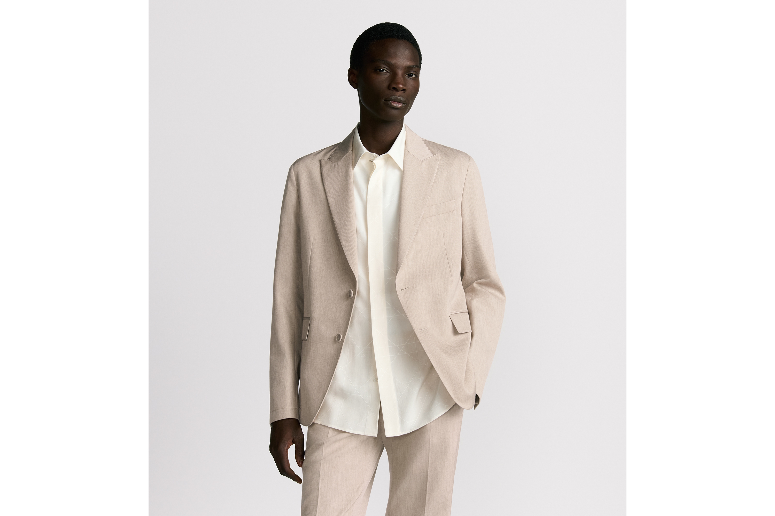 Look Dior Icons Jacket Beige Cashmere and Cotton Gabardine E01