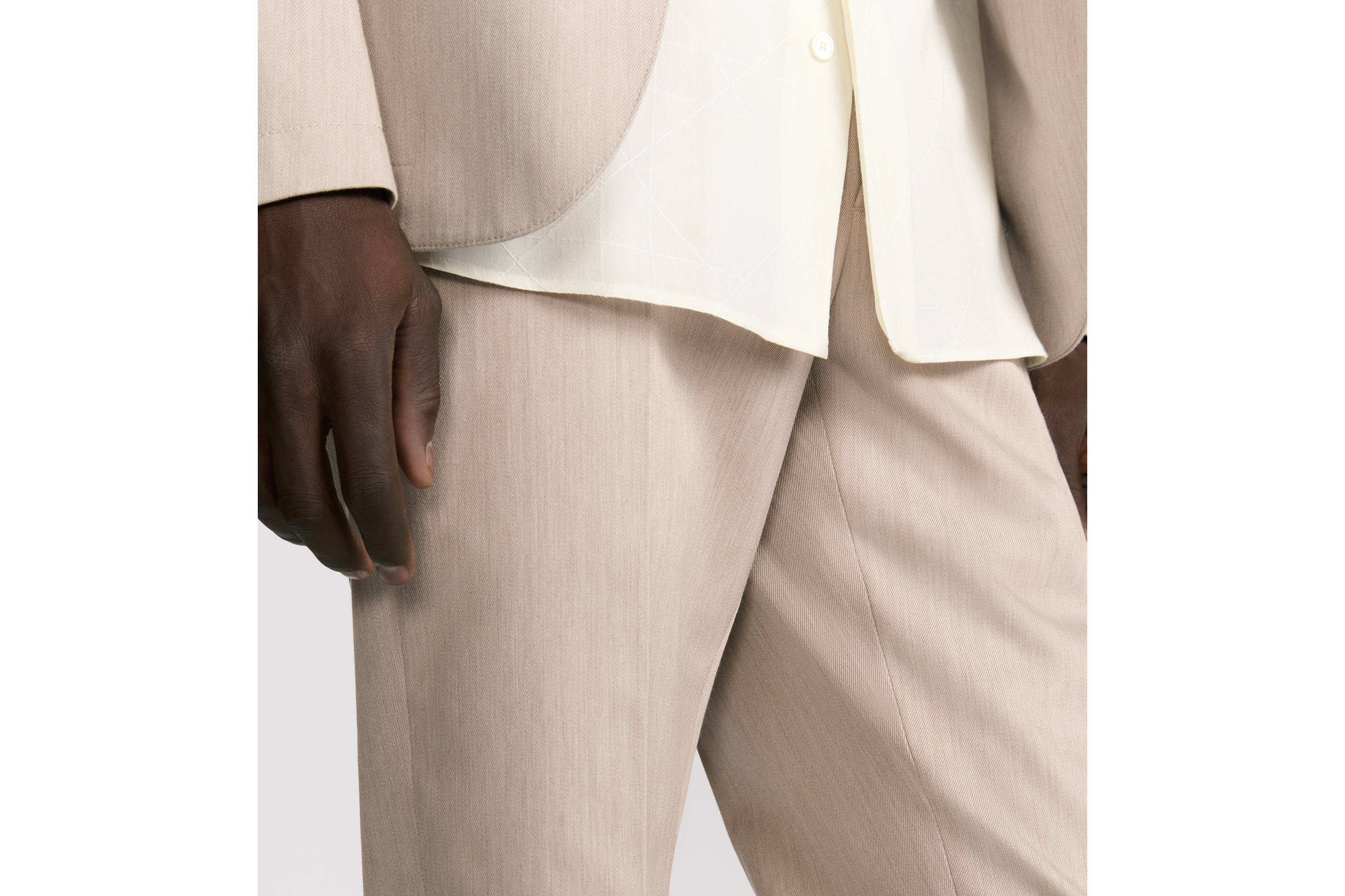 Look Dior Icons Regular-Fit Pants Beige Cashmere and Cotton Gabardine E16
