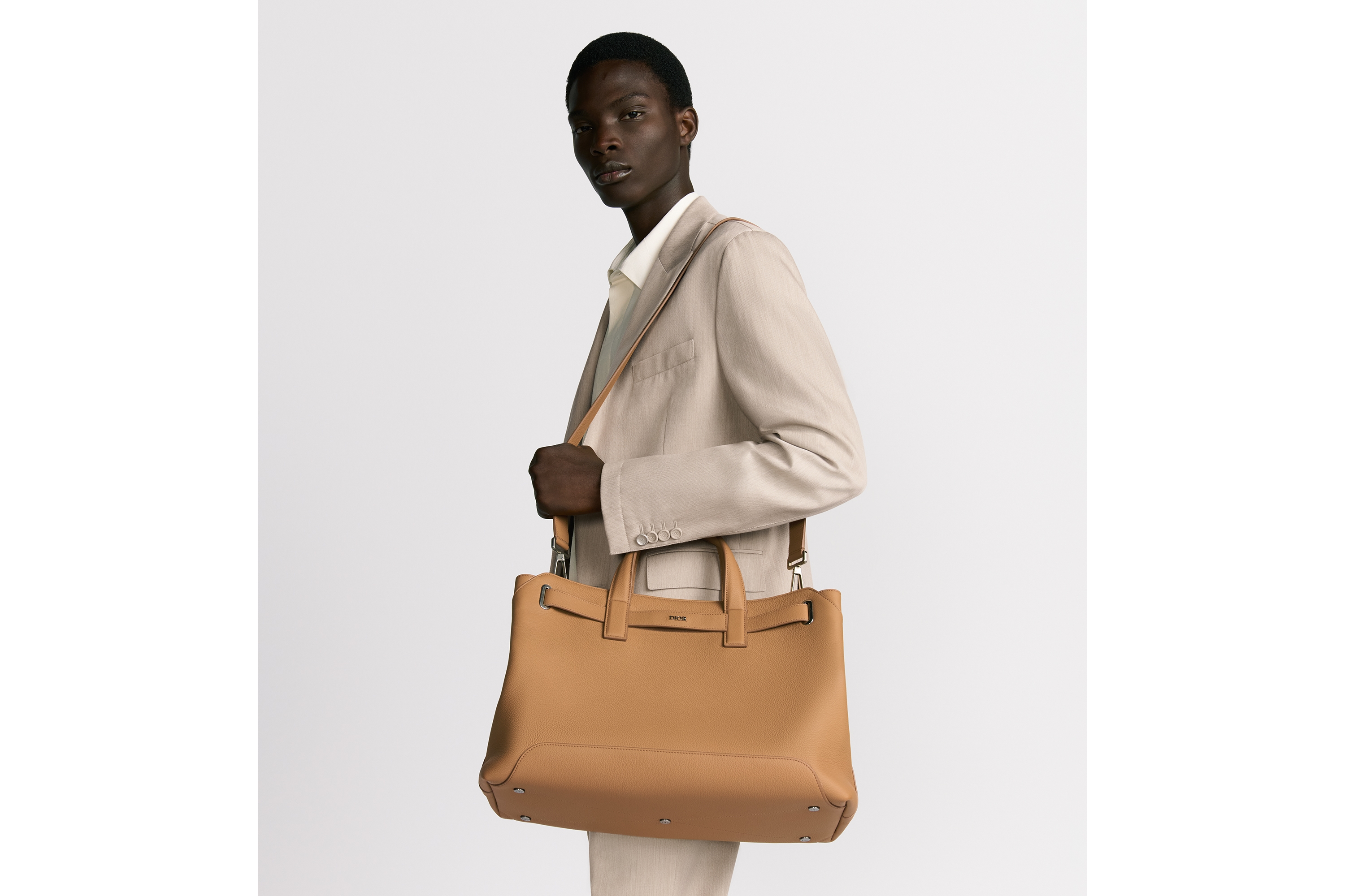 Look Medium Dior Normandie Tote Bag Brown Dior Icons Calfskin E19