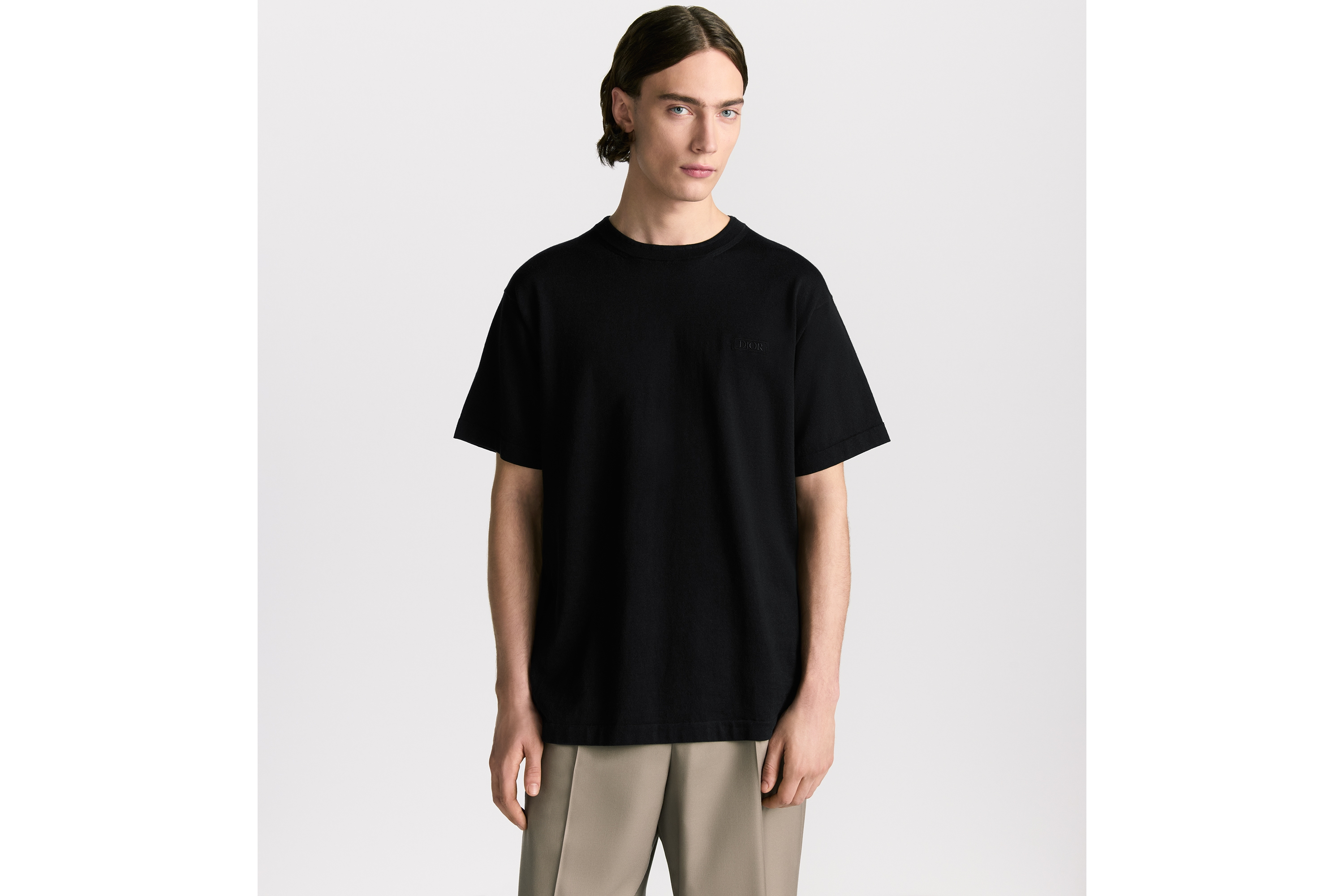 Look Dior Icons T-Shirt Black Cotton and Silk Jersey E07