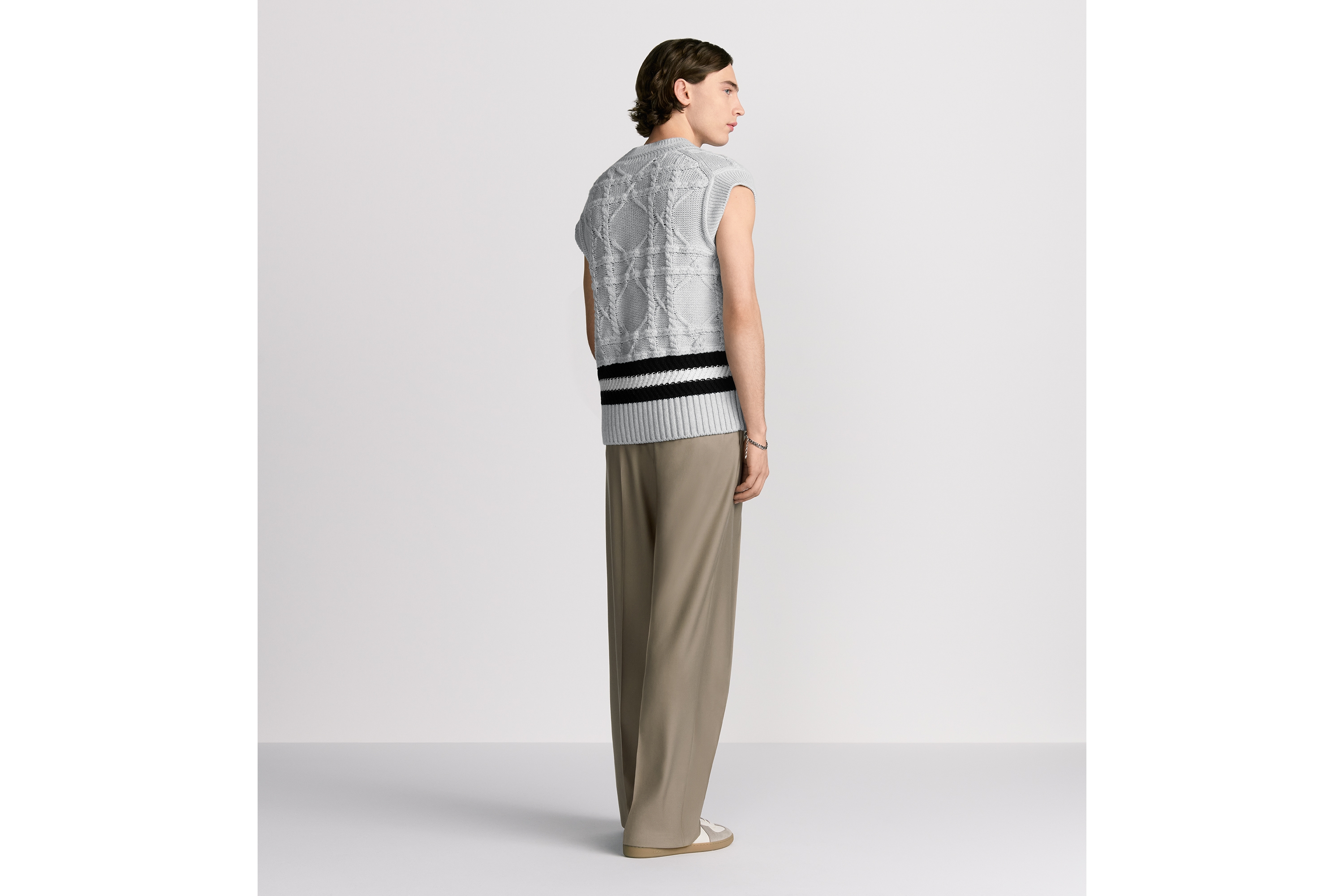 look_image_alt_prefix Dior Icons-spencer Grijs kabelbreisel van linnen en kasjmier E09