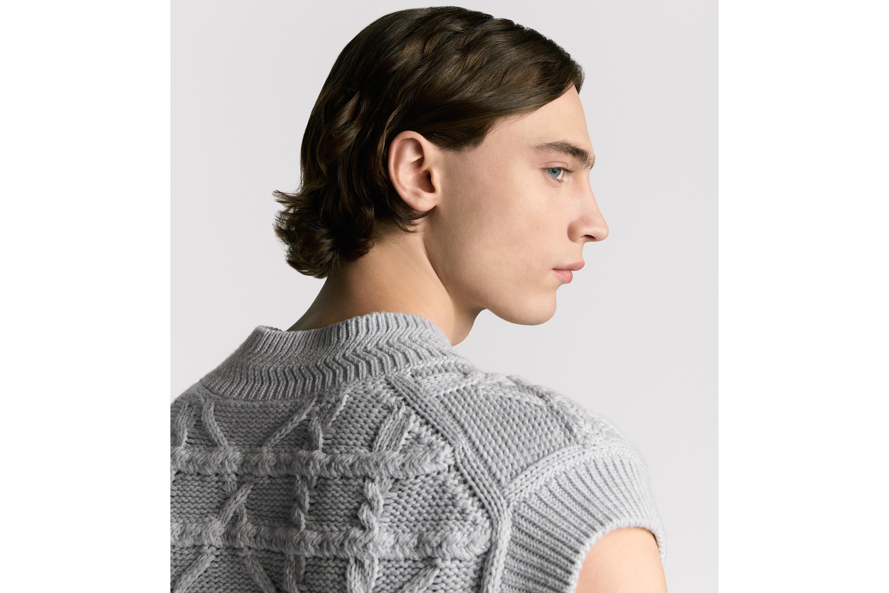 look_image_alt_prefix Dior Icons-spencer Grijs kabelbreisel van linnen en kasjmier E10