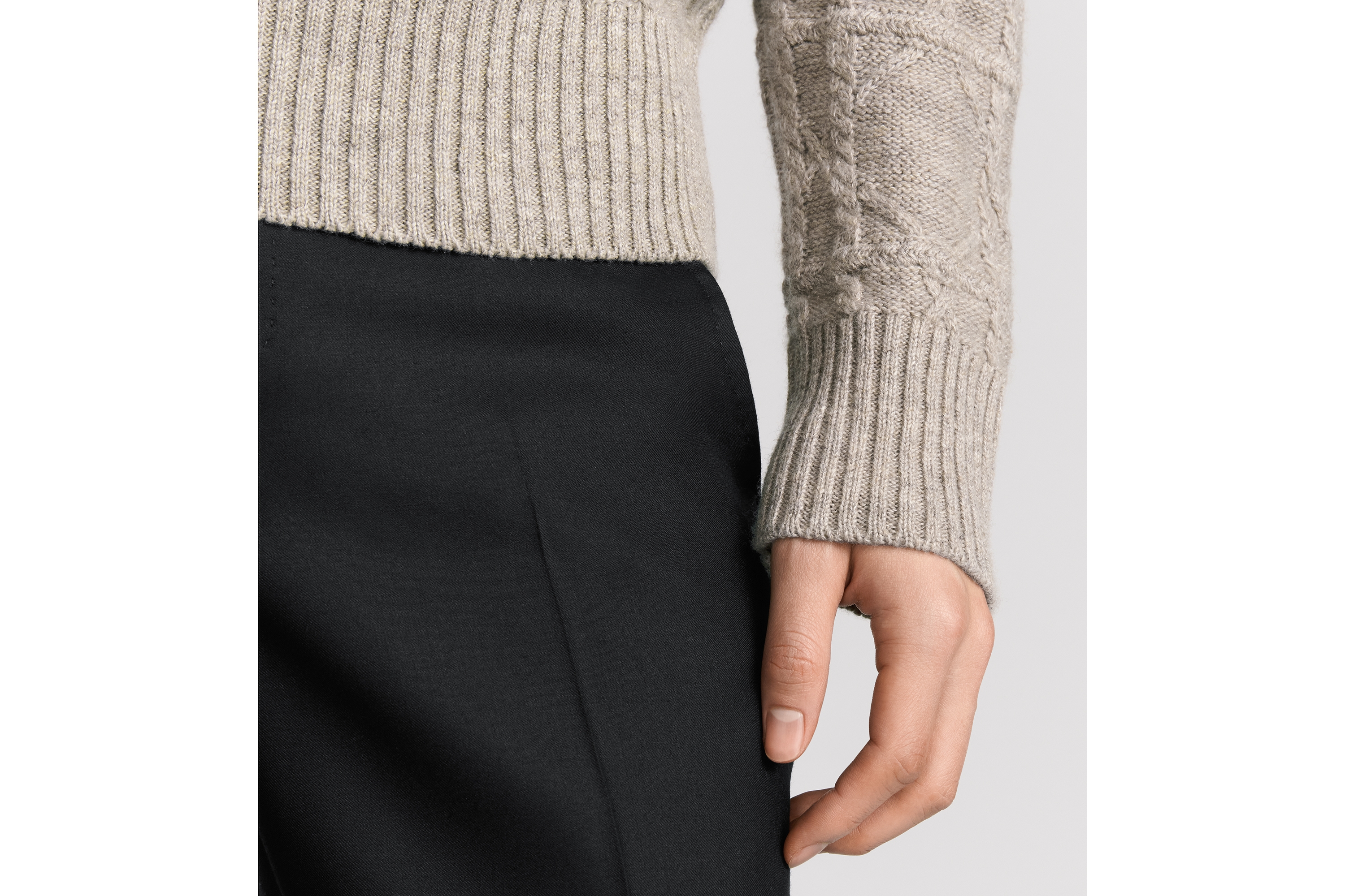 DIOR ハート ニット セーター 半袖 トップス 7E24529XM151 アイボリー 36 (204061