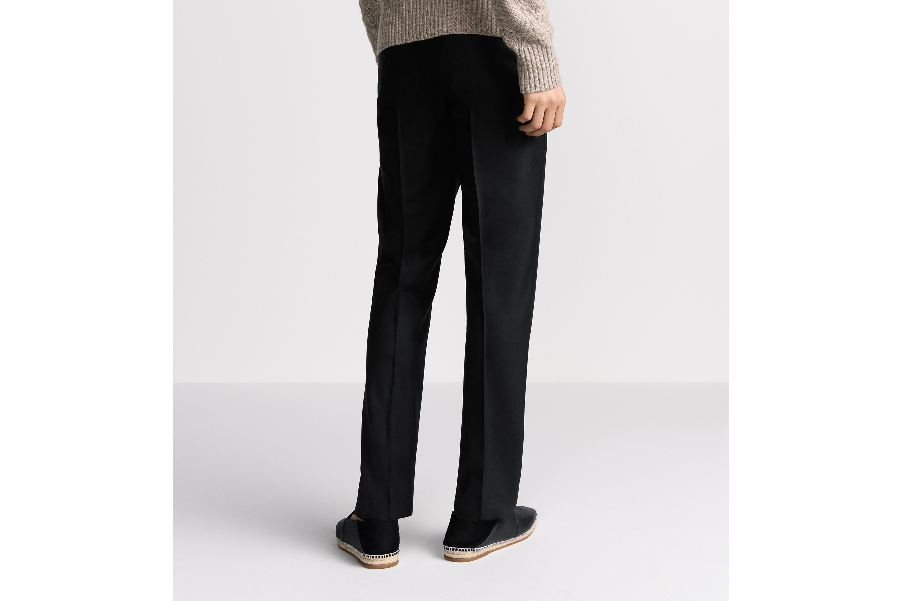 Look Dior Icons Regular-Fit Pants Black Wool and Cashmere Twill E15