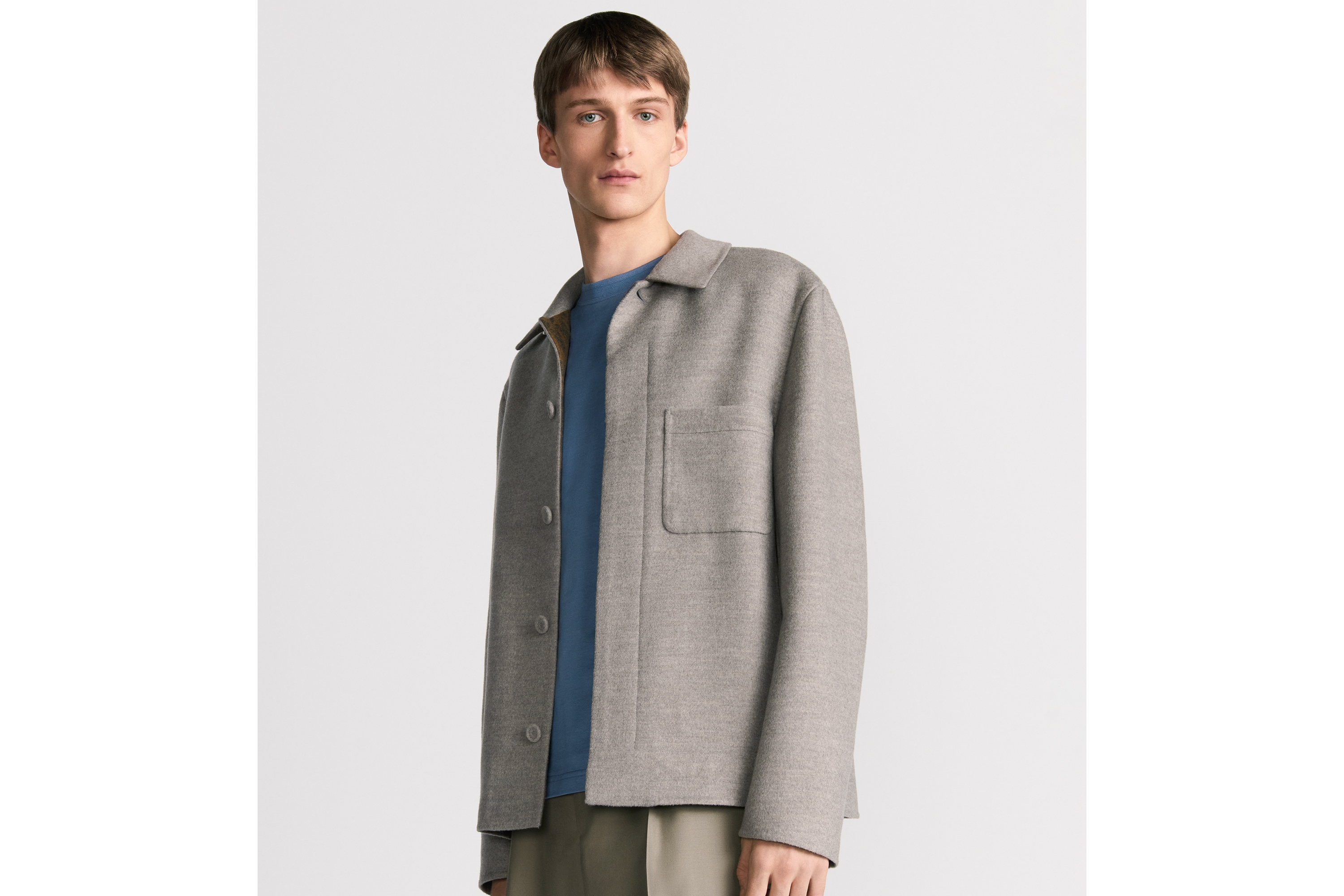 Look Dior Icons Workwear Jacket Beige Double-Sided Virgin Wool, Cashmere and Silk Blend E01