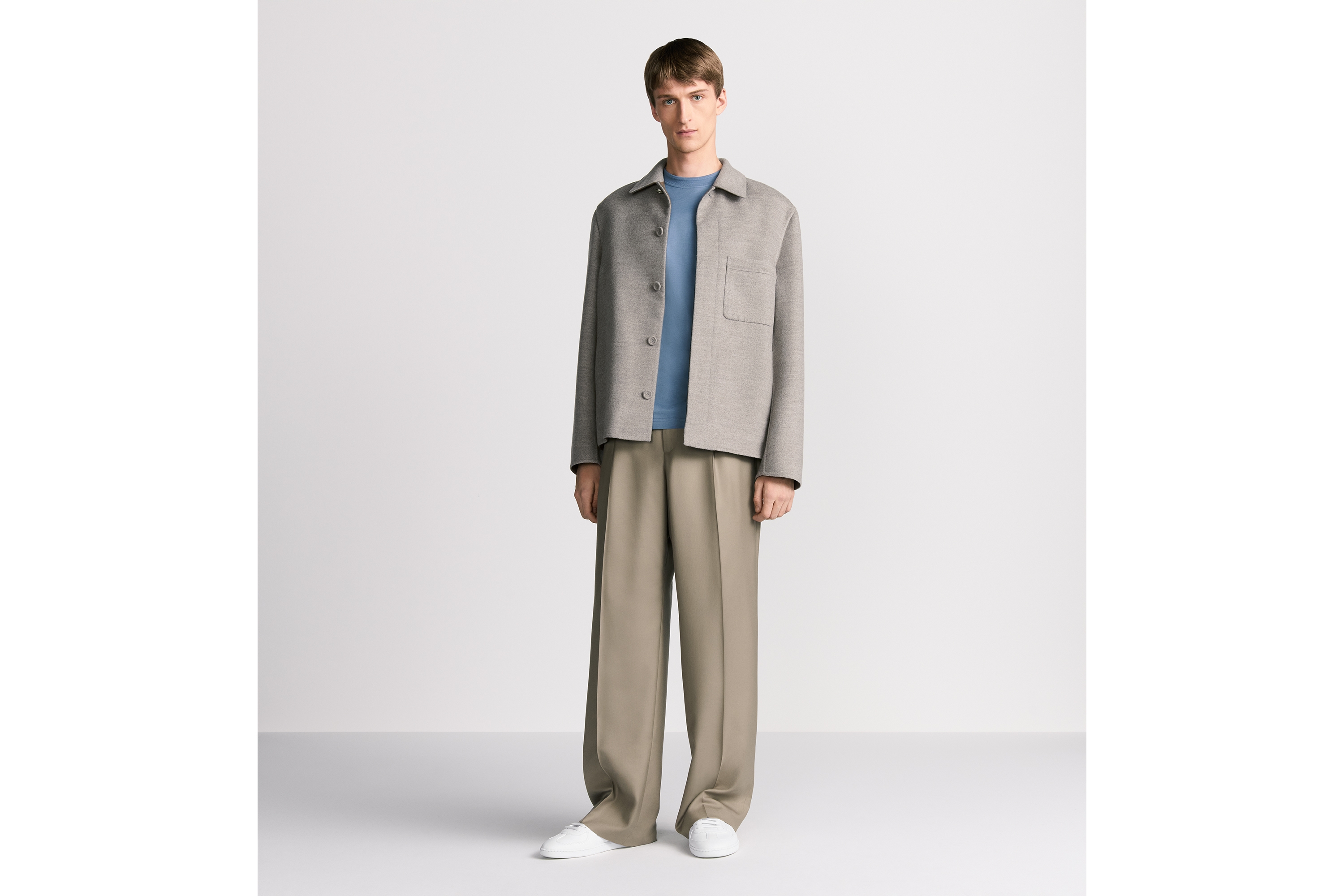 Look Dior Icons Workwear Jacket Beige Double-Sided Virgin Wool, Cashmere and Silk Blend E02