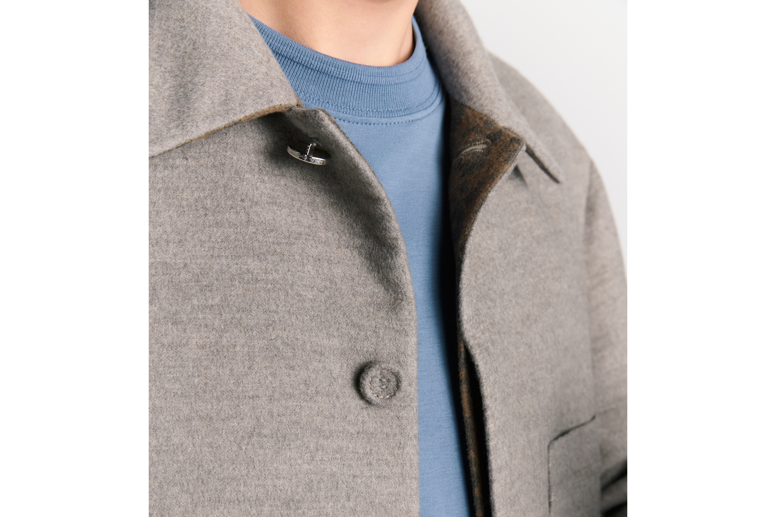 Look Dior Icons Workwear Jacket Beige Double-Sided Virgin Wool, Cashmere and Silk Blend E05