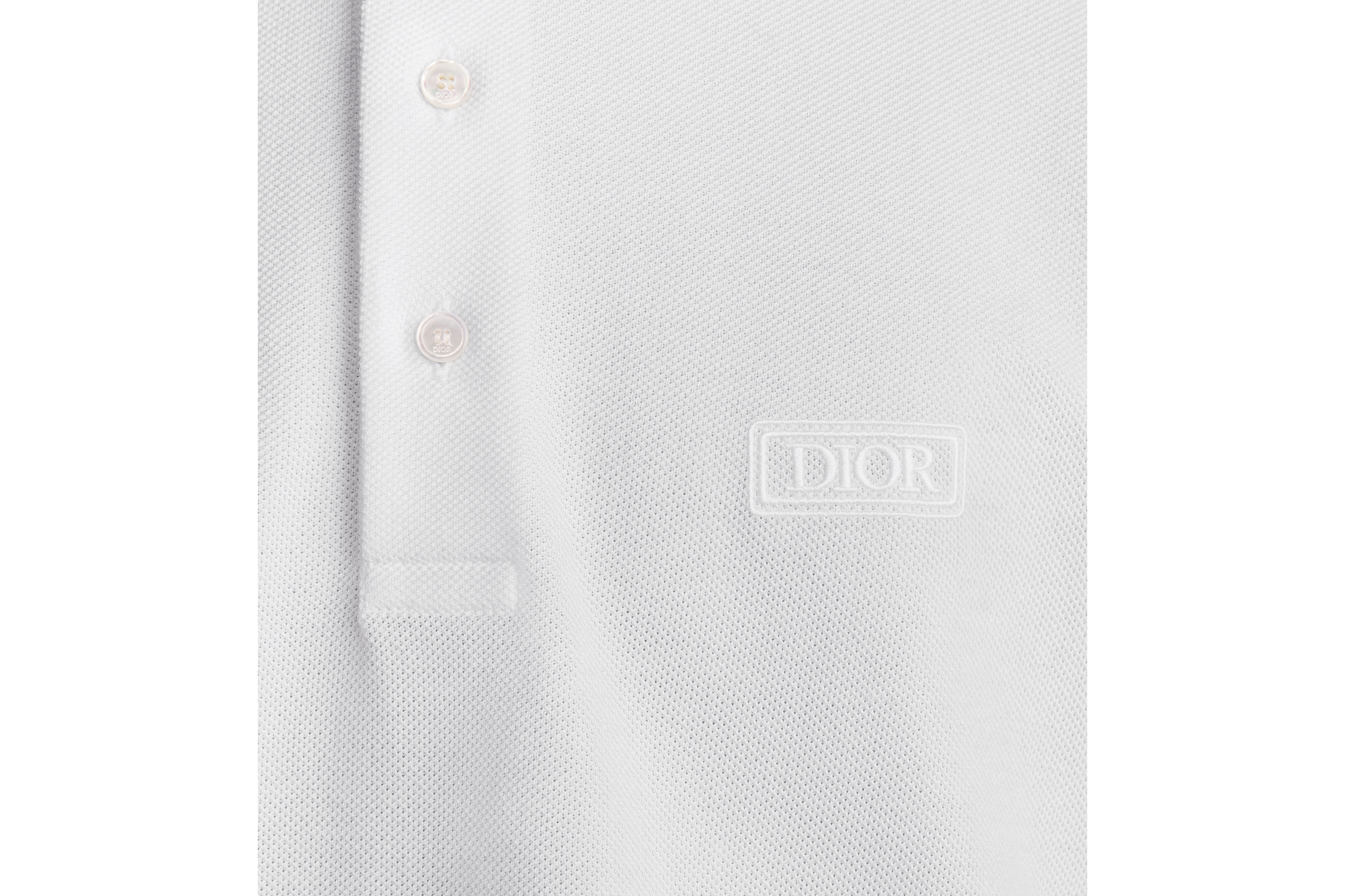 Look Dior Icons Polo Shirt White Cotton and Silk Piqué E10