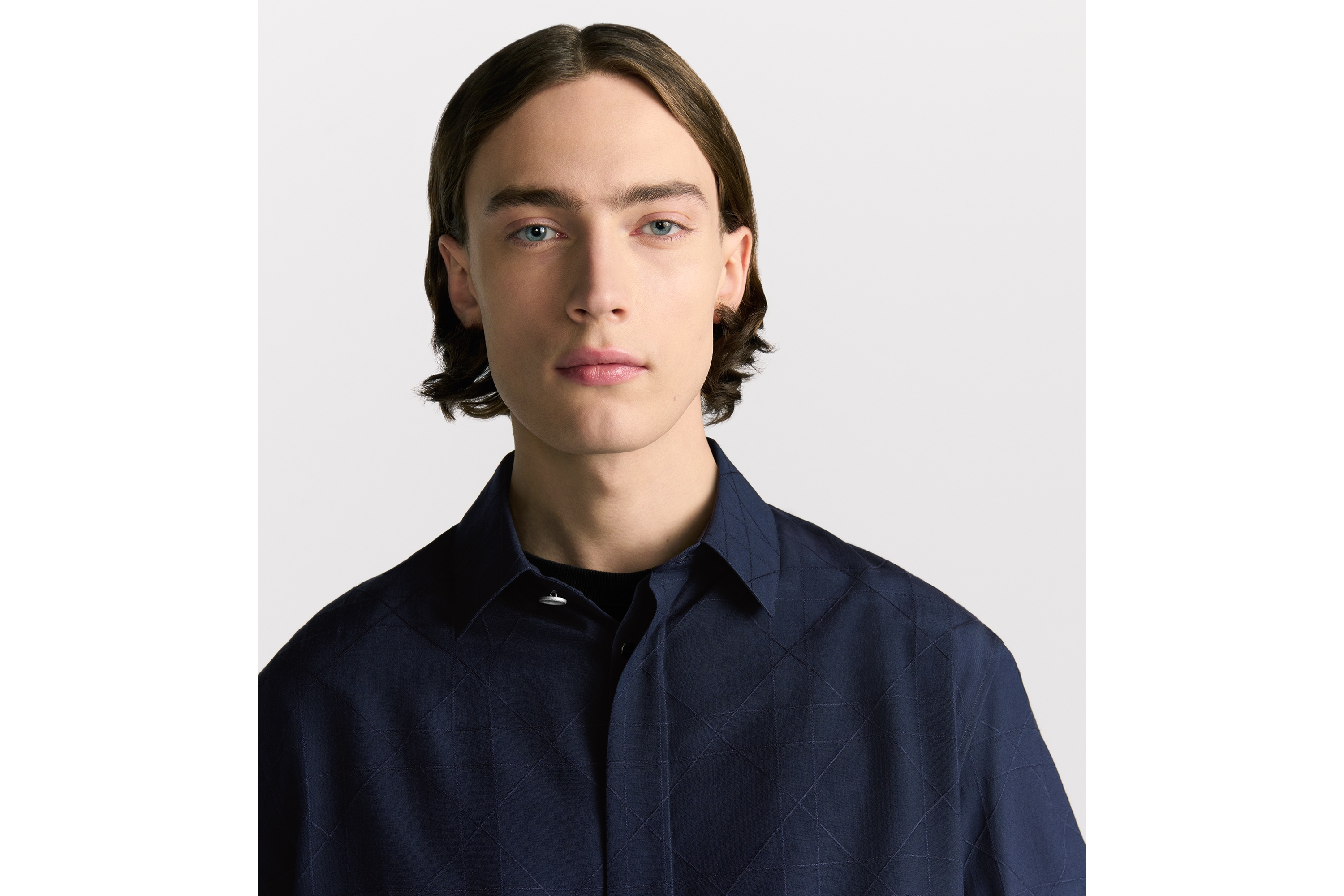 Look Dior Icons Short-Sleeved Shirt Blue Silk Blend E10