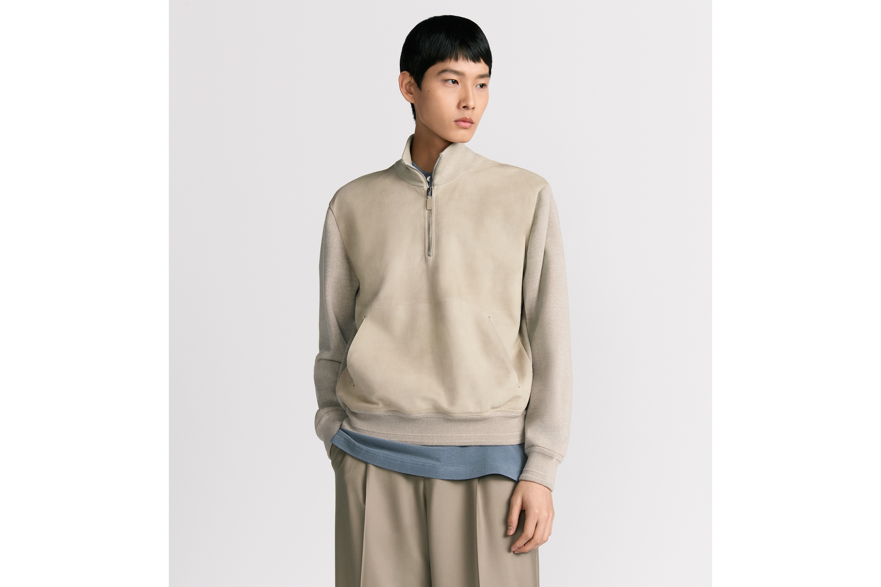 Look Dior Icons Sweater Beige Virgin Wool Milano Knit E01