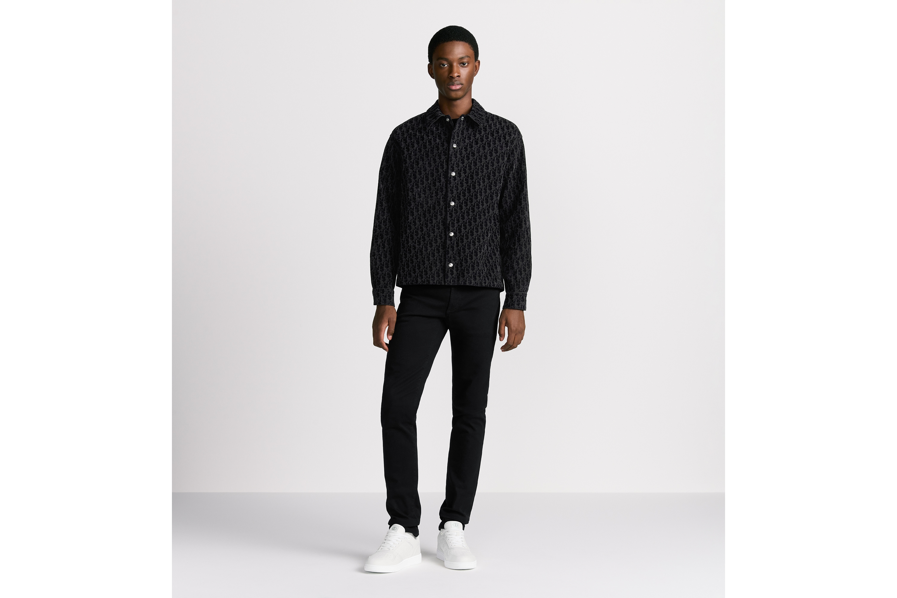 look_image_alt_prefix Dior Oblique Hemdjacke Twill aus Baumwollmischung in Blau E01