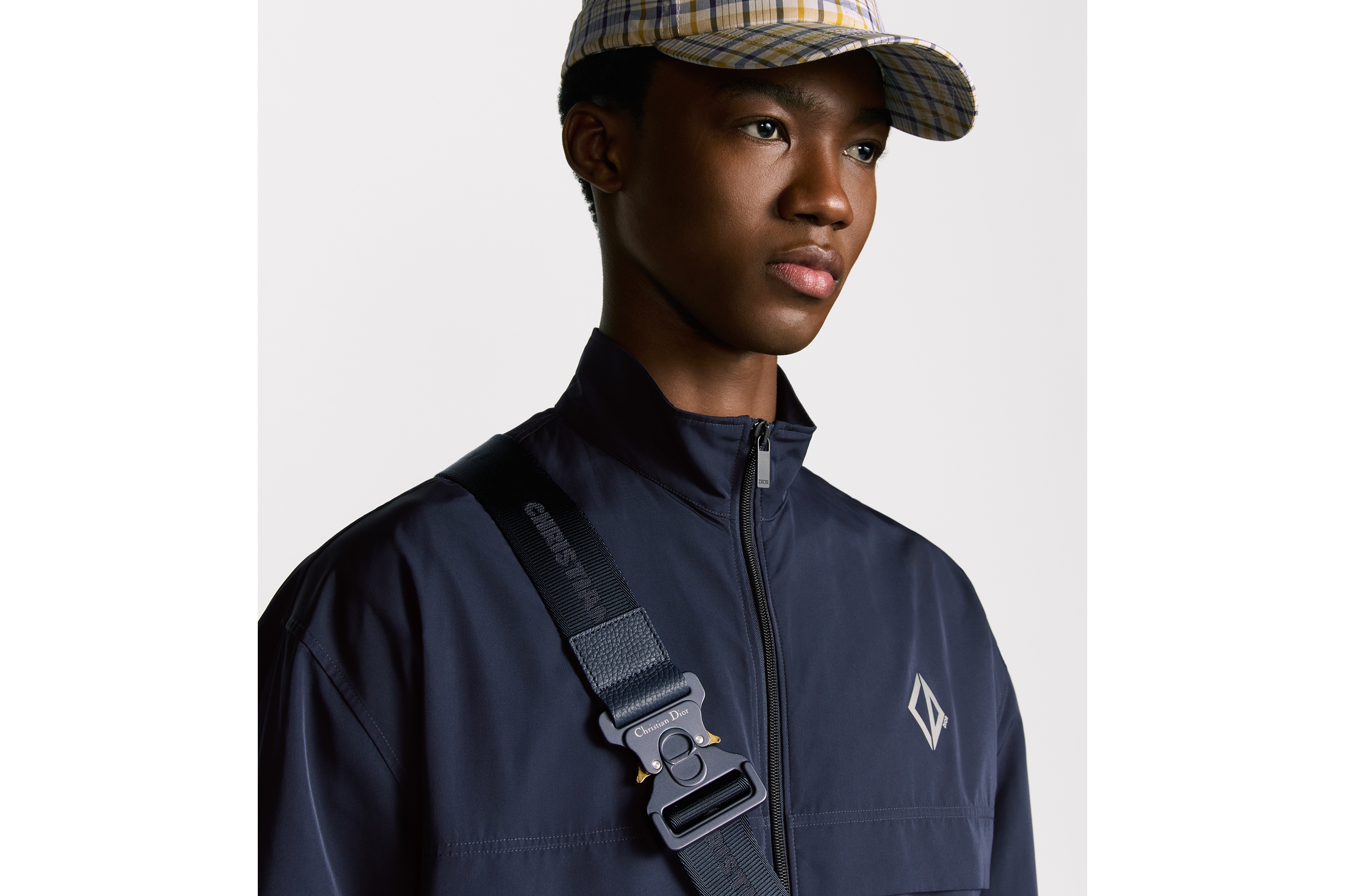 Look Saddle Bag Navy Blue Dior Gravity Outline Leather and Navy Blue Grained Calfskin E20