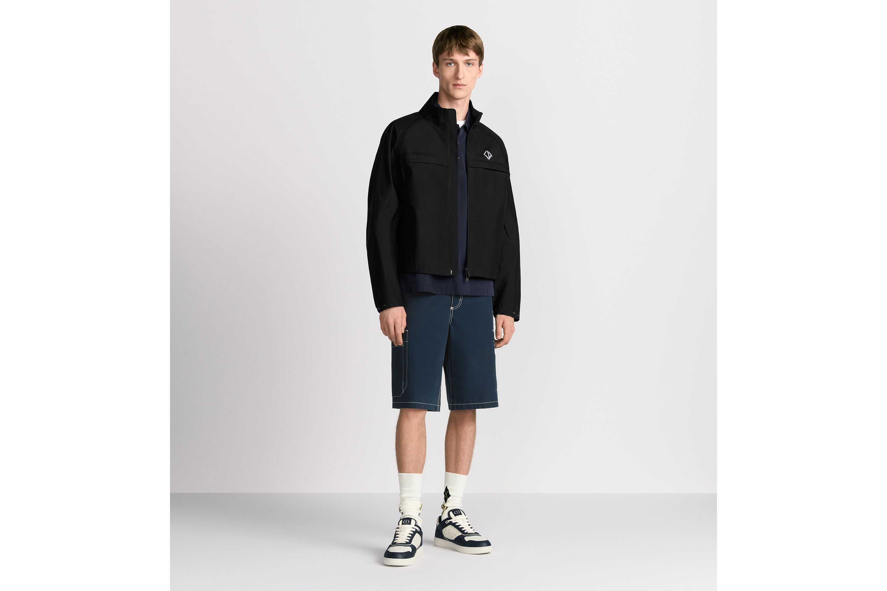 CD Diamond Blouson Jacket Black Laminated Technical Fabric | DIOR