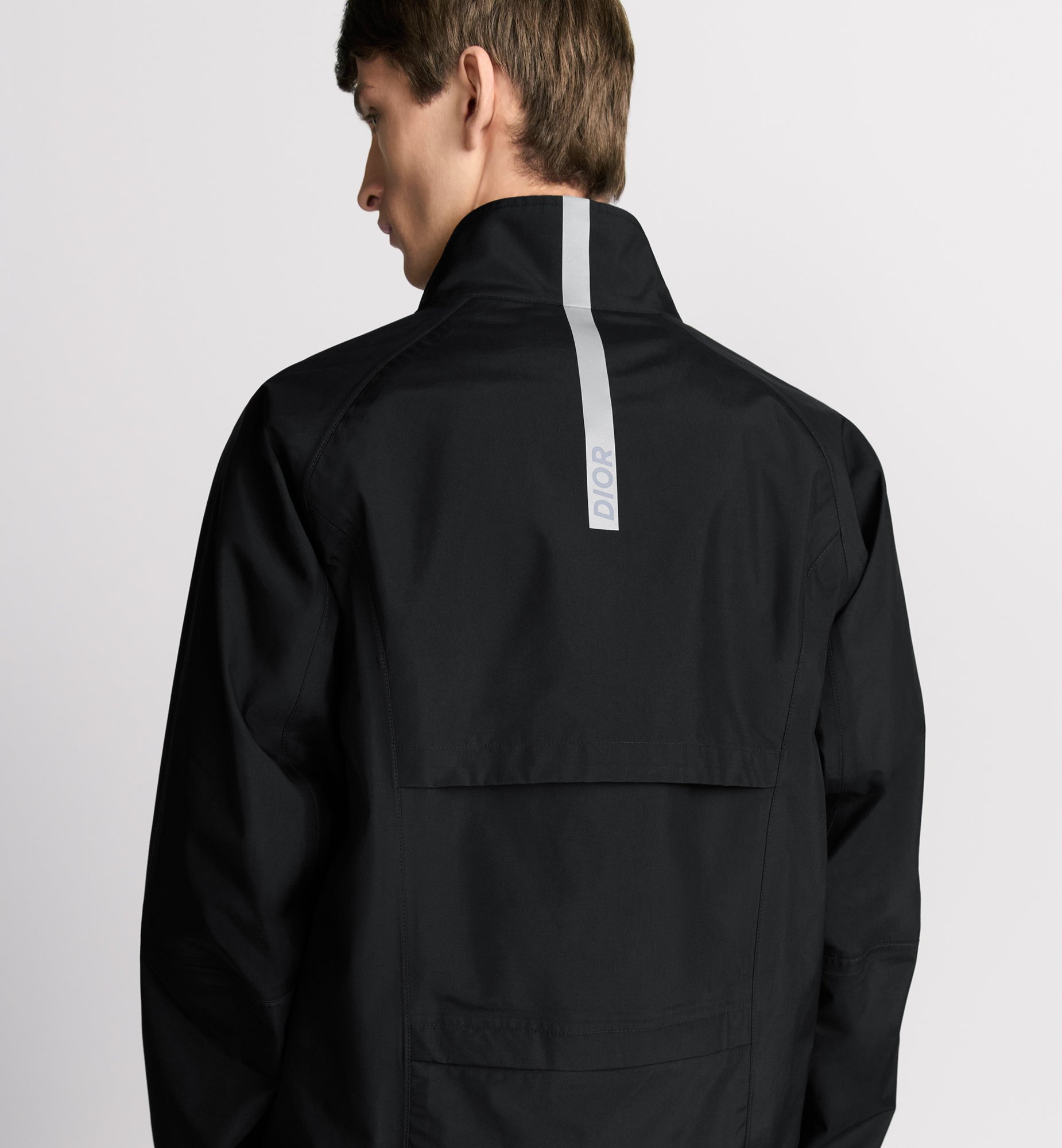 CD Diamond Blouson Jacket Black Laminated Technical Fabric CD Diamond Blouson Jacket Black Laminated Technical Fabric