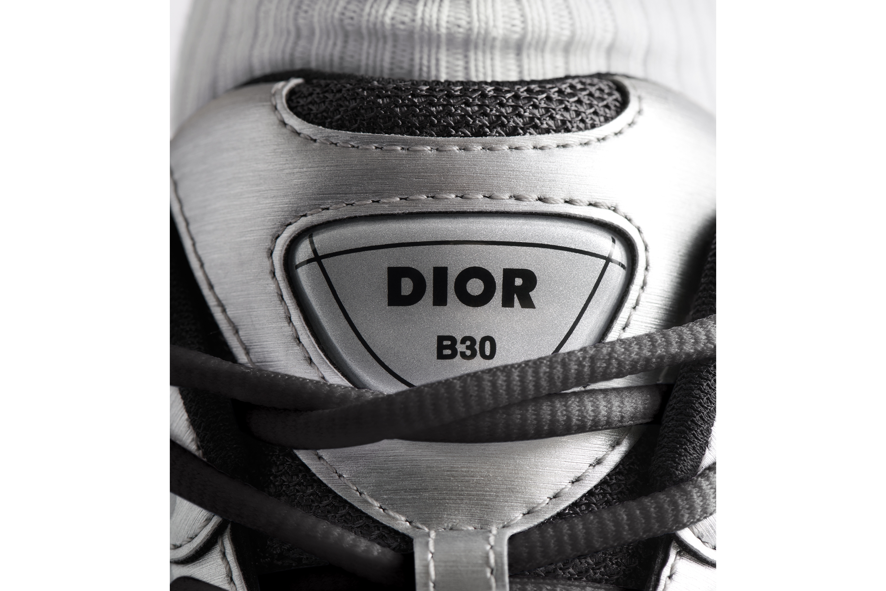 Look B30 Countdown Sneaker Deep Gray Technical Mesh and Silver-Tone Metallic Technical Fabric E25