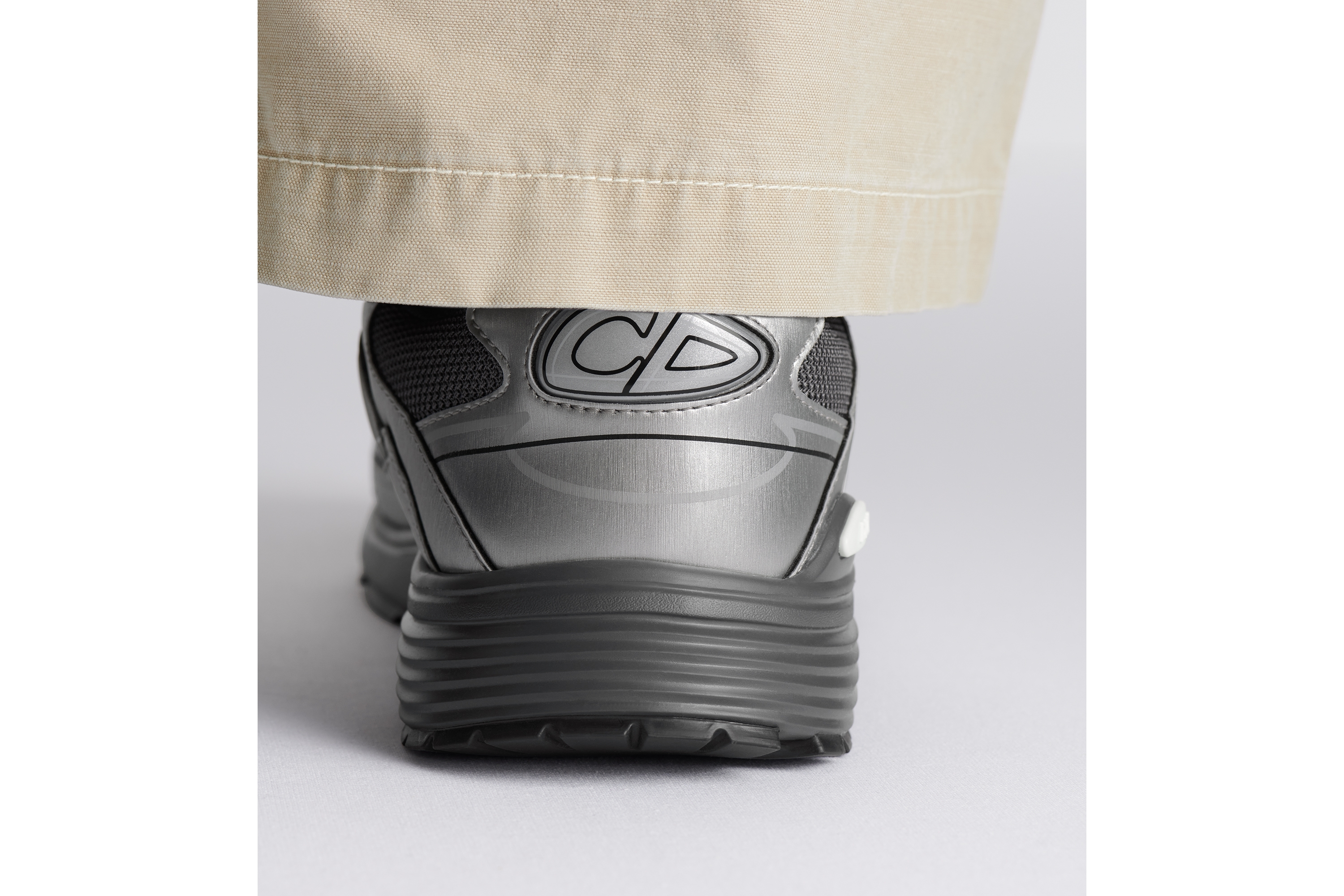 Look B30 Countdown Sneaker Deep Gray Technical Mesh and Silver-Tone Metallic Technical Fabric E26