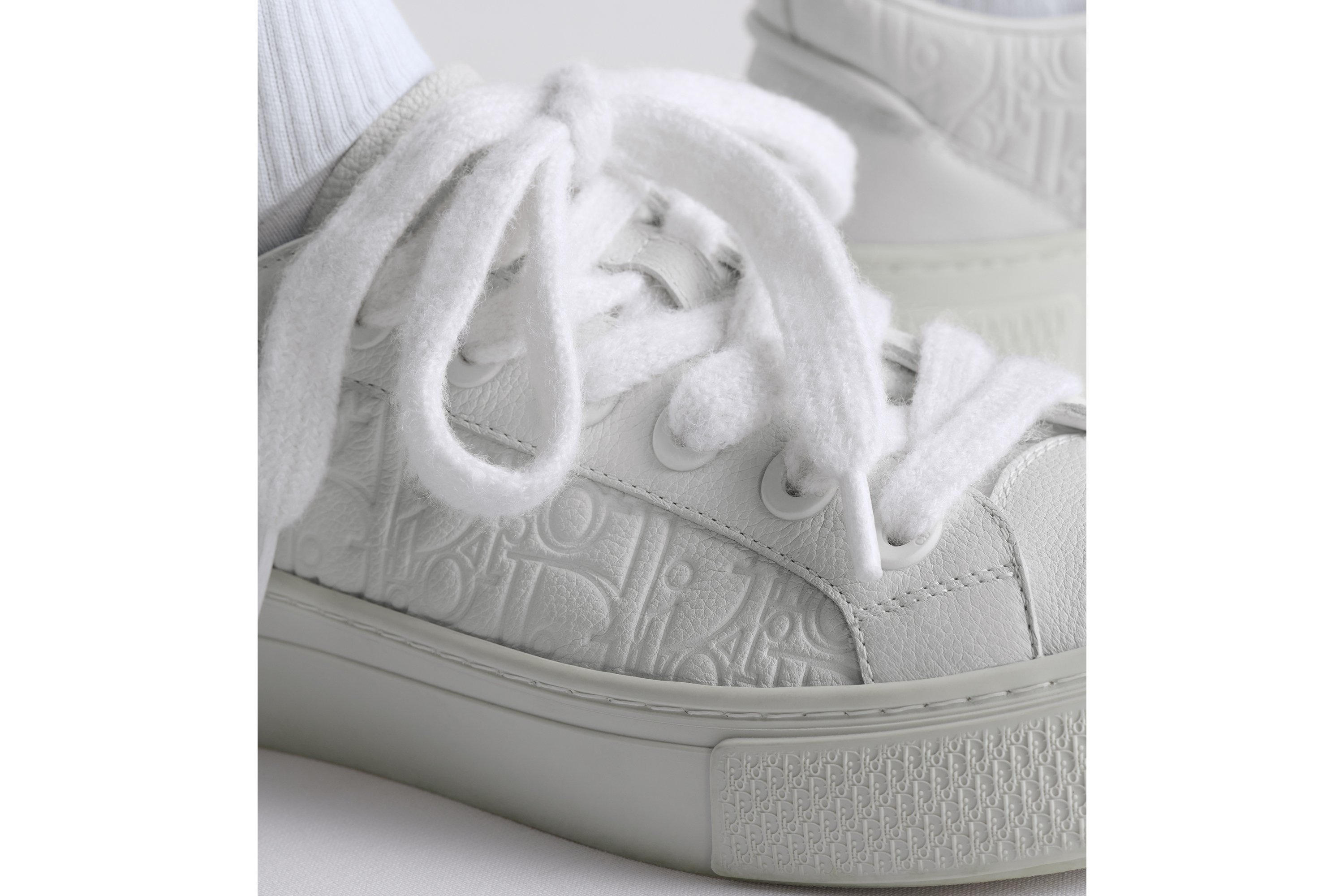Look B33 Spin Sneaker White Grained Calfskin and White Dior Gravity Leather E24