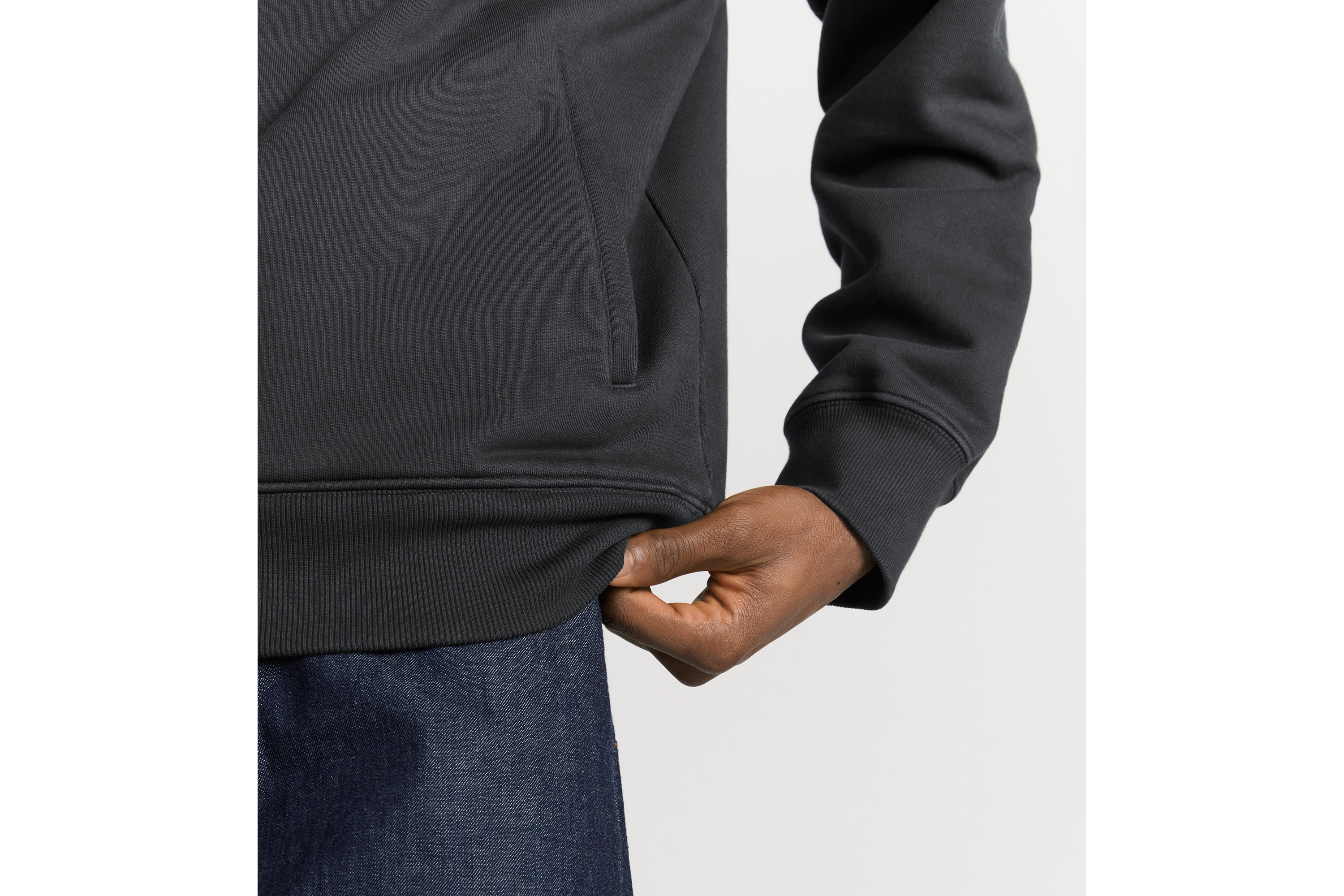 Look Diorling Sweatshirt with Zipped Collar Black Cotton Fleece E10