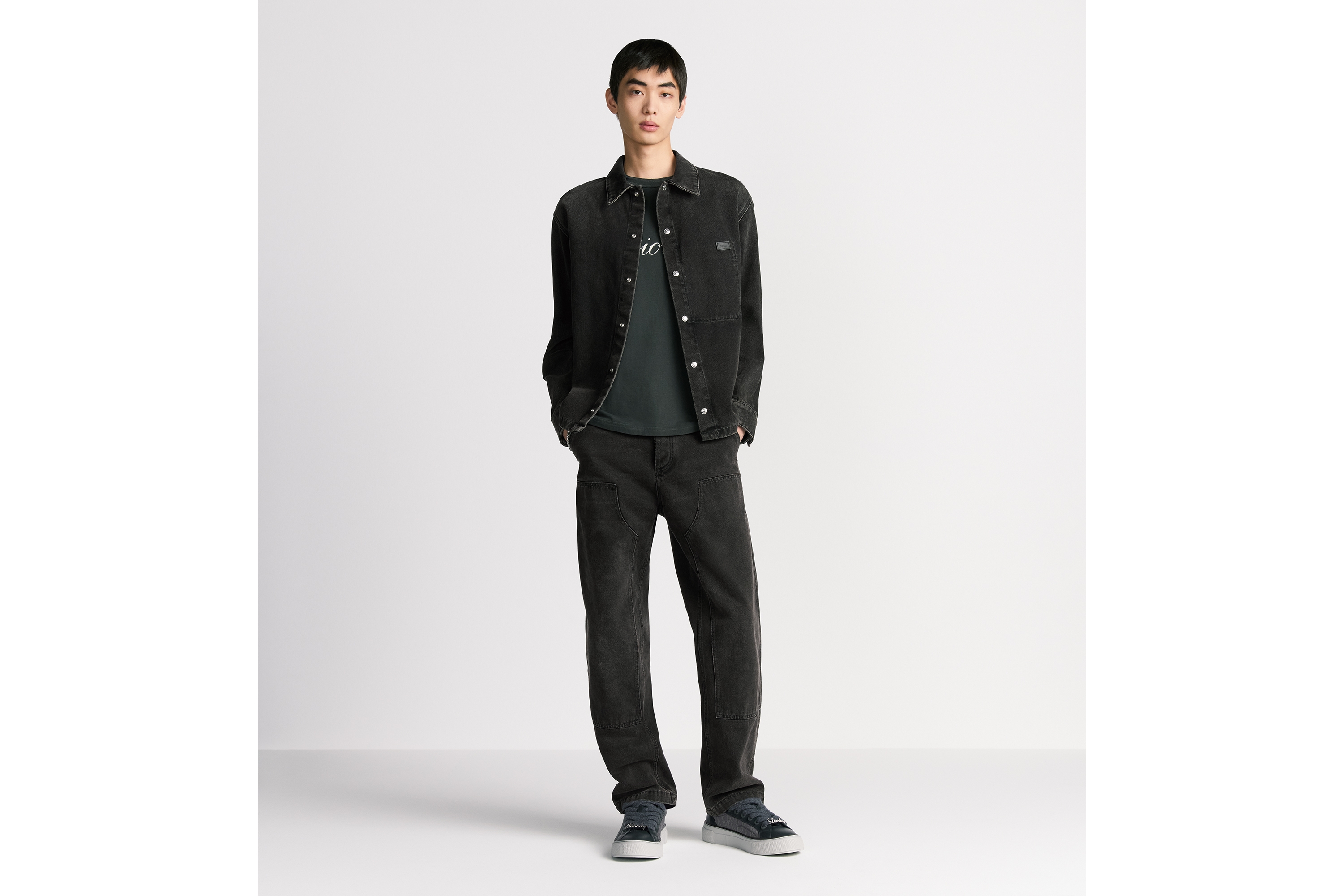 Look Overshirt Black Cotton Twill E02