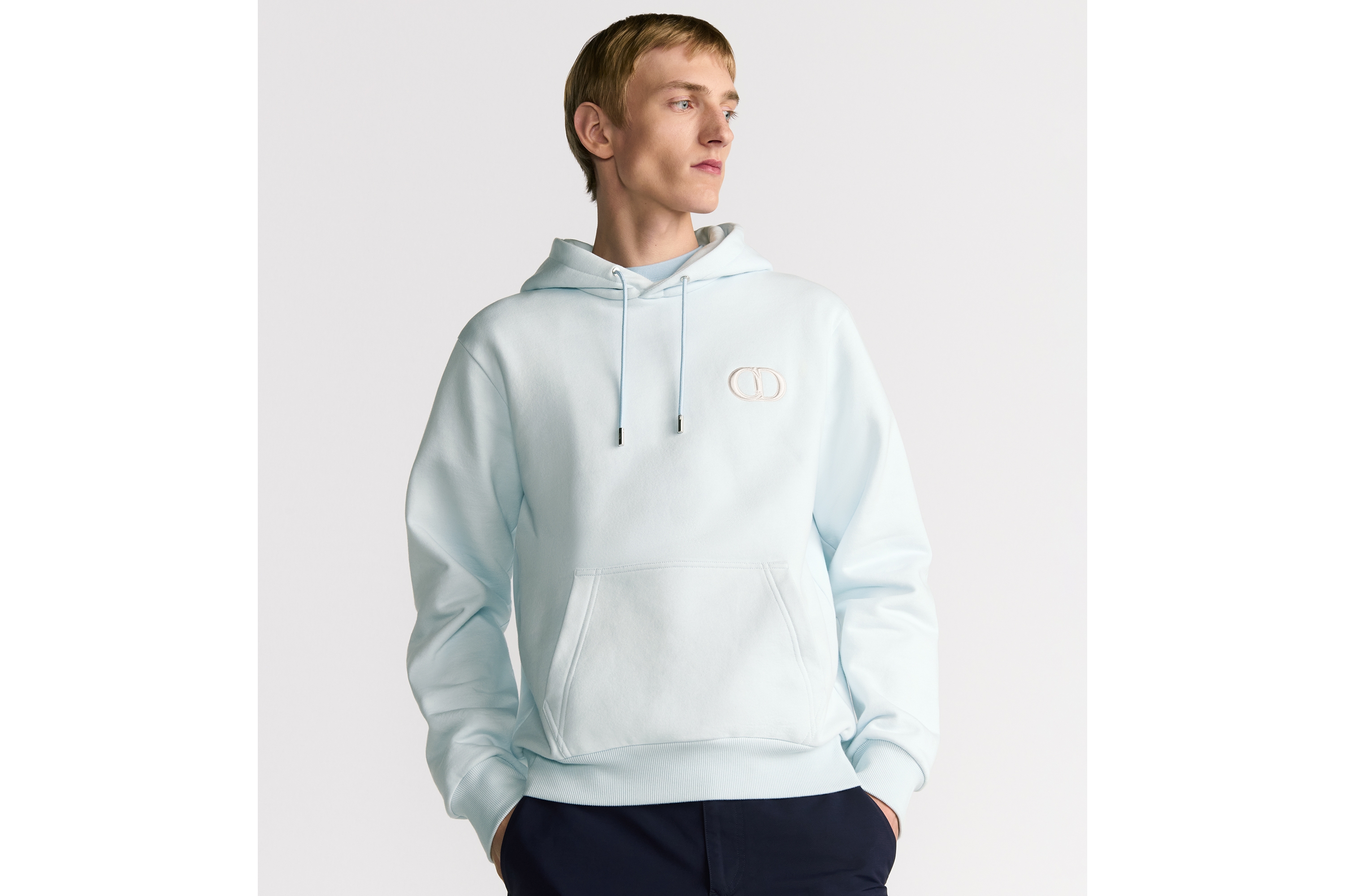 Look CD Icon Hooded Sweatshirt Blue Cotton Fleece E01
