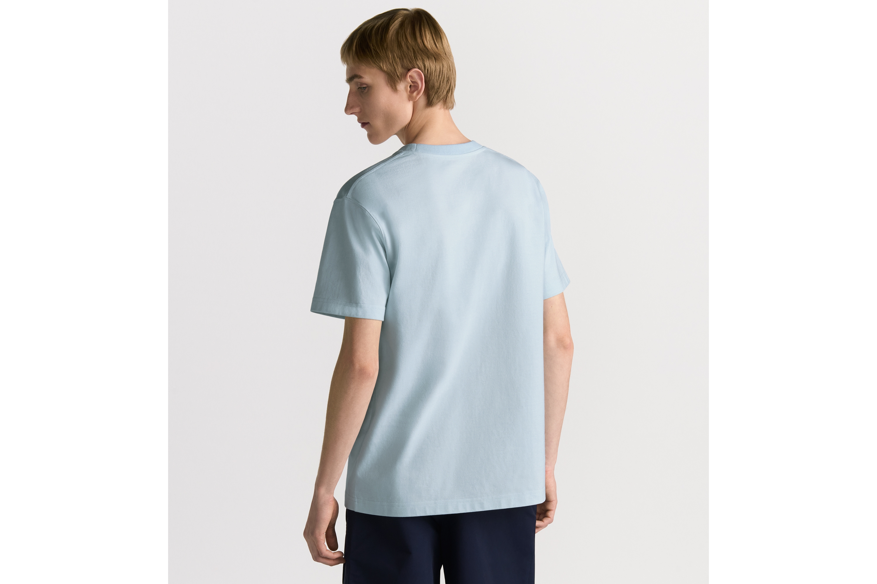 Look CD Icon T-Shirt, Relaxed Fit Blue Cotton Jersey E09