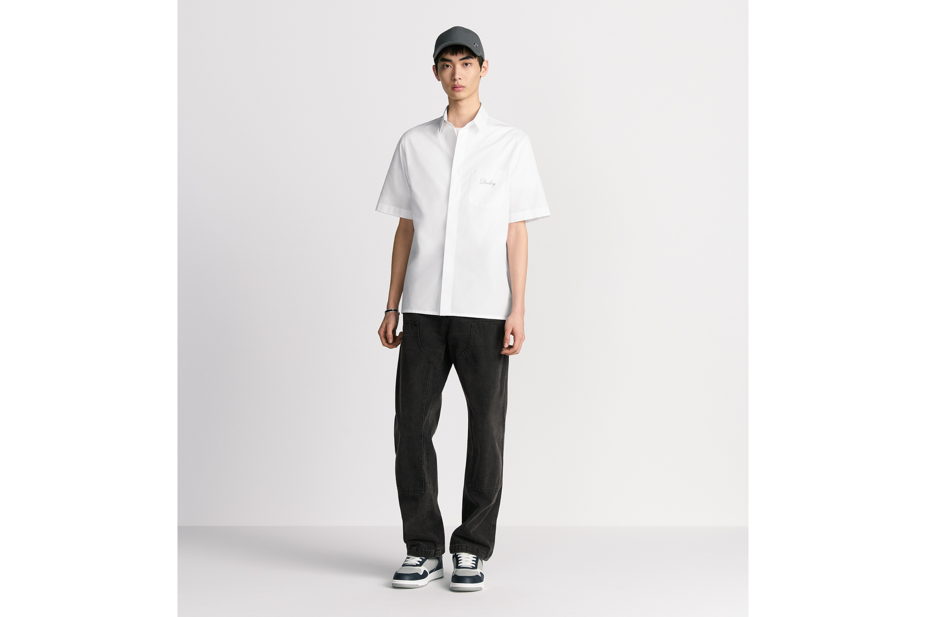 Short-Sleeved Shirt with Diorling Embroidery
