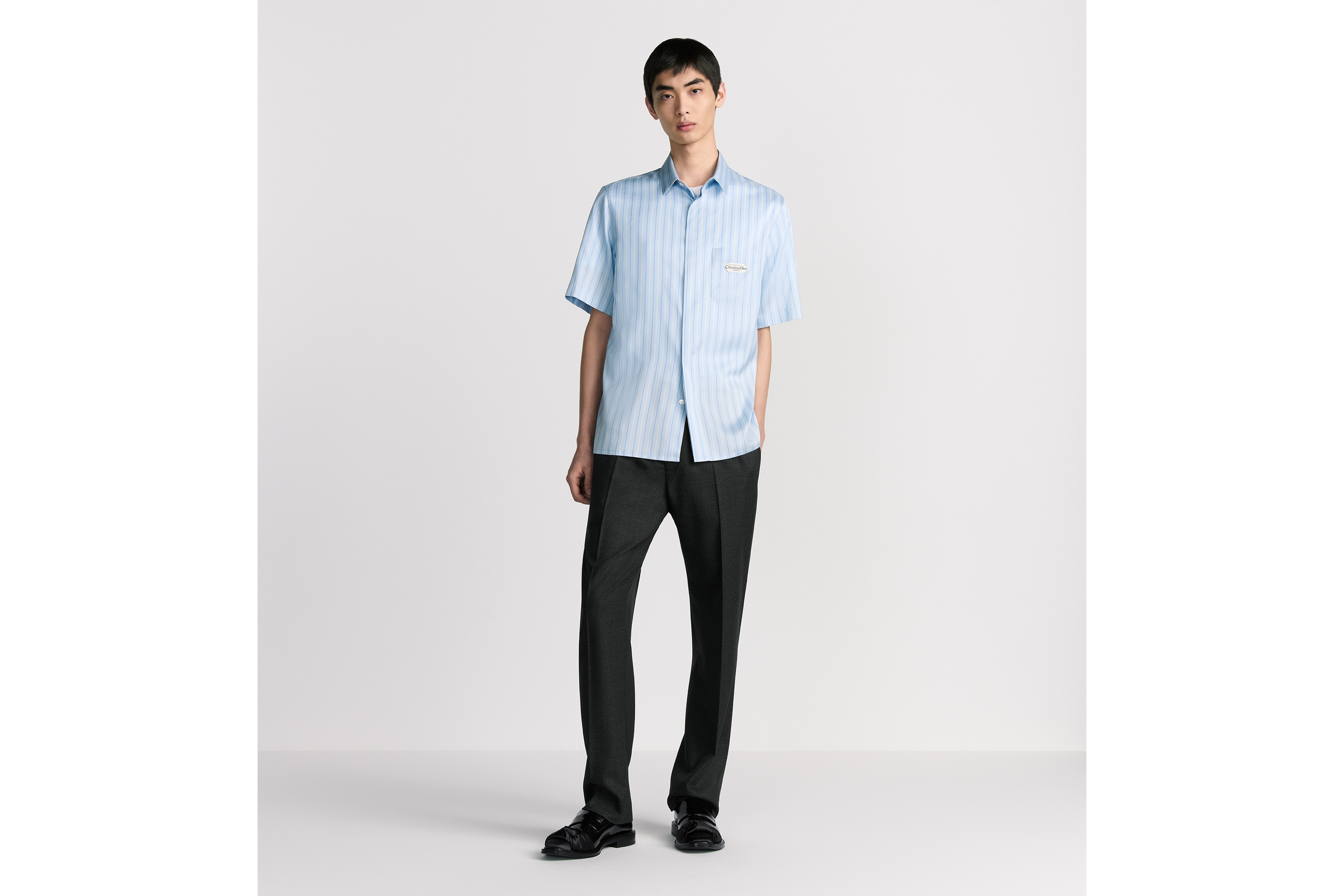 Look Tailored Track Pants with Christian Dior Couture Tag Anthracite Gray Virgin Wool E08