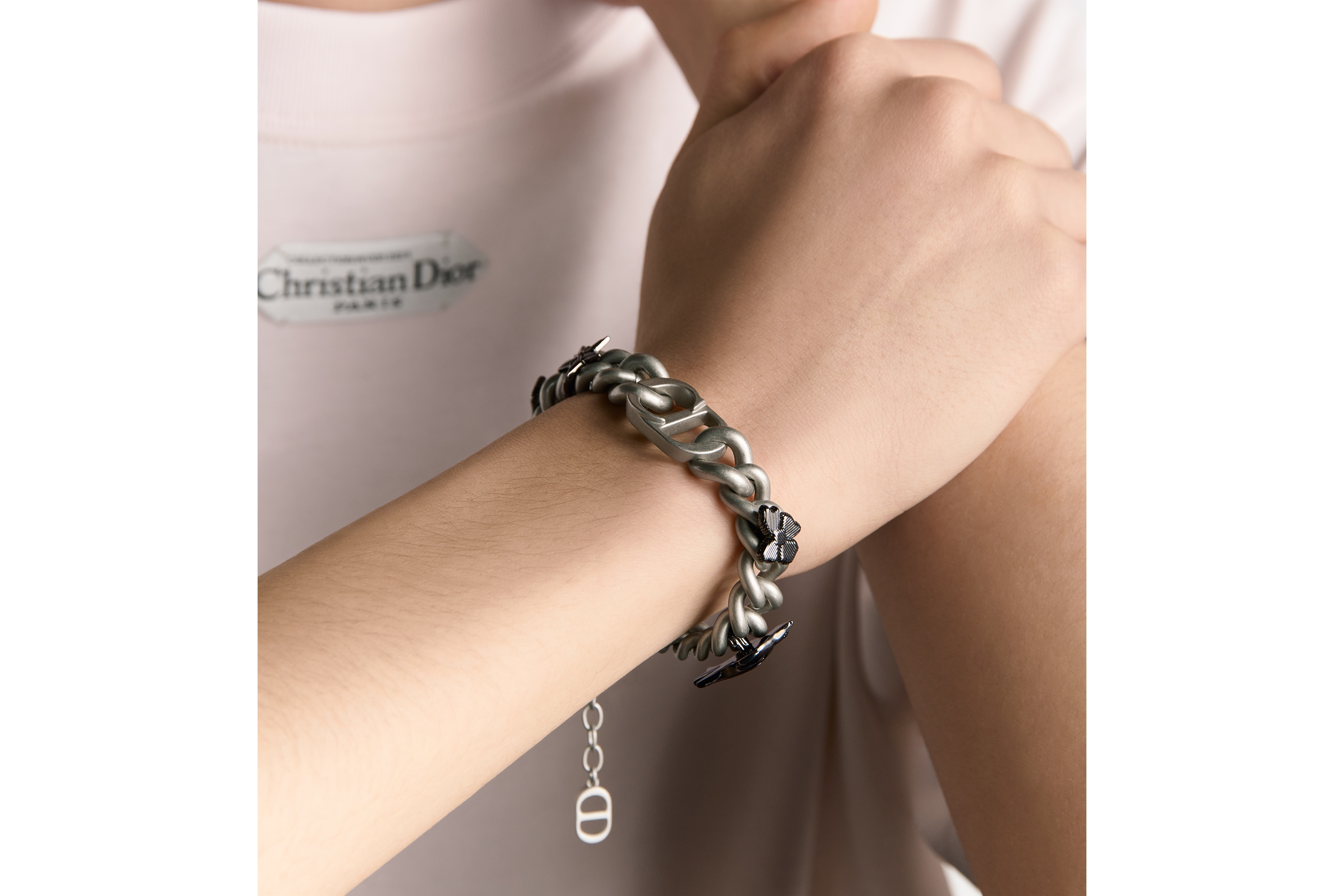 Dior Black Star Chain Link Bracelet