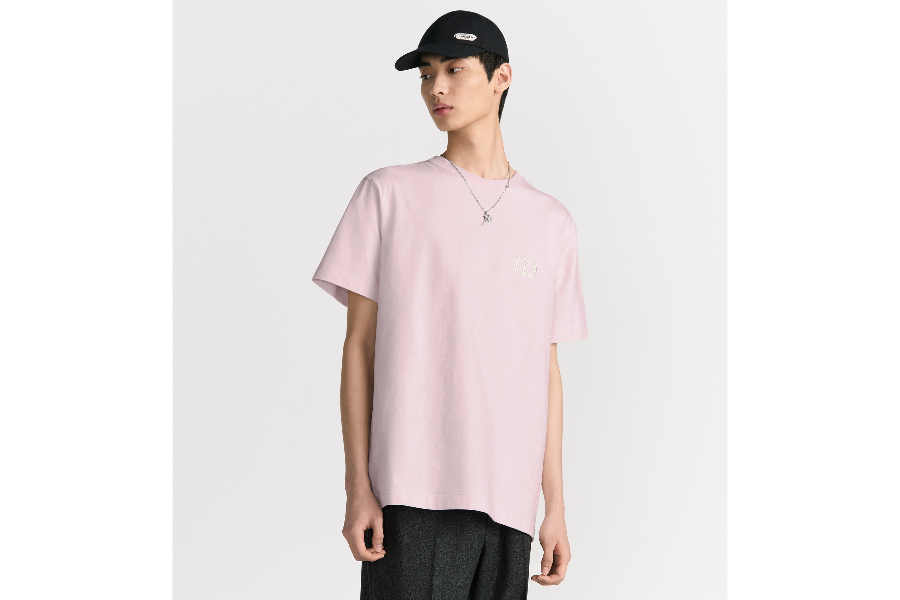 Look CD Icon T-Shirt, Relaxed Fit Pink Cotton Jersey E07