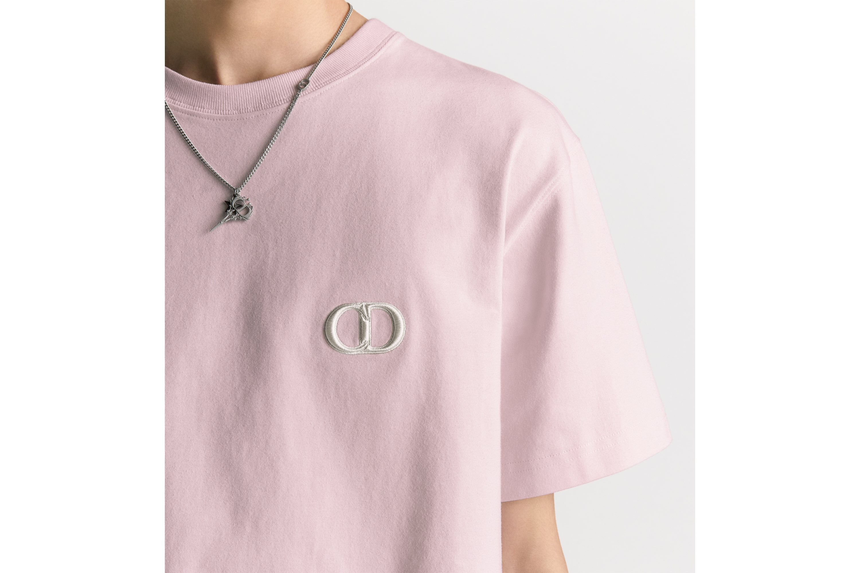 Look CD Icon T-Shirt, Relaxed Fit Pink Cotton Jersey E10
